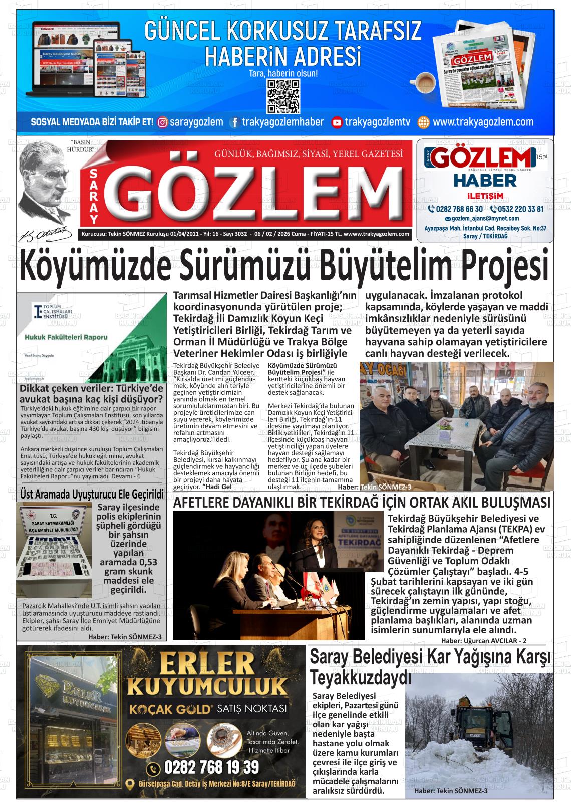 Tekirdag Saraygozlem 06.02.2026