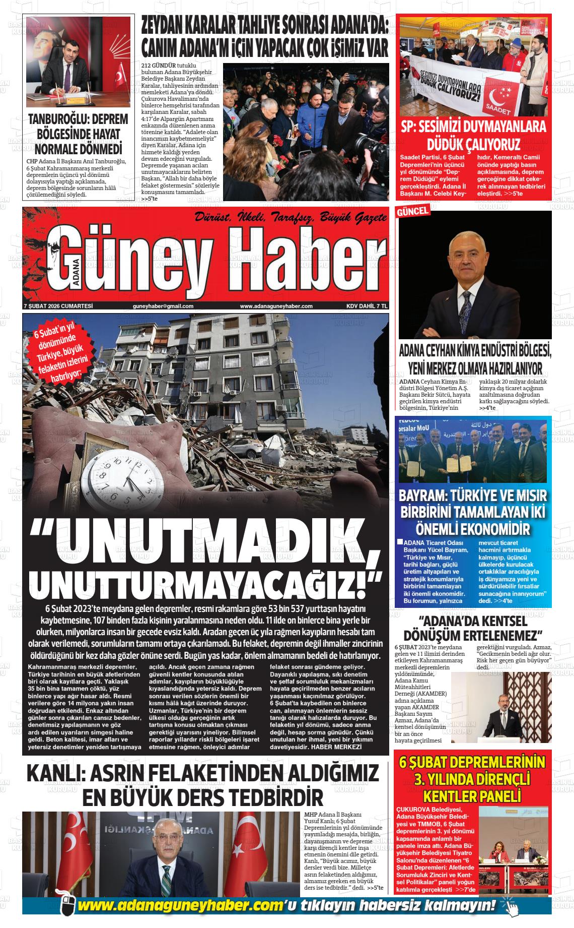 Adana Guneyhaber 07.02.2026