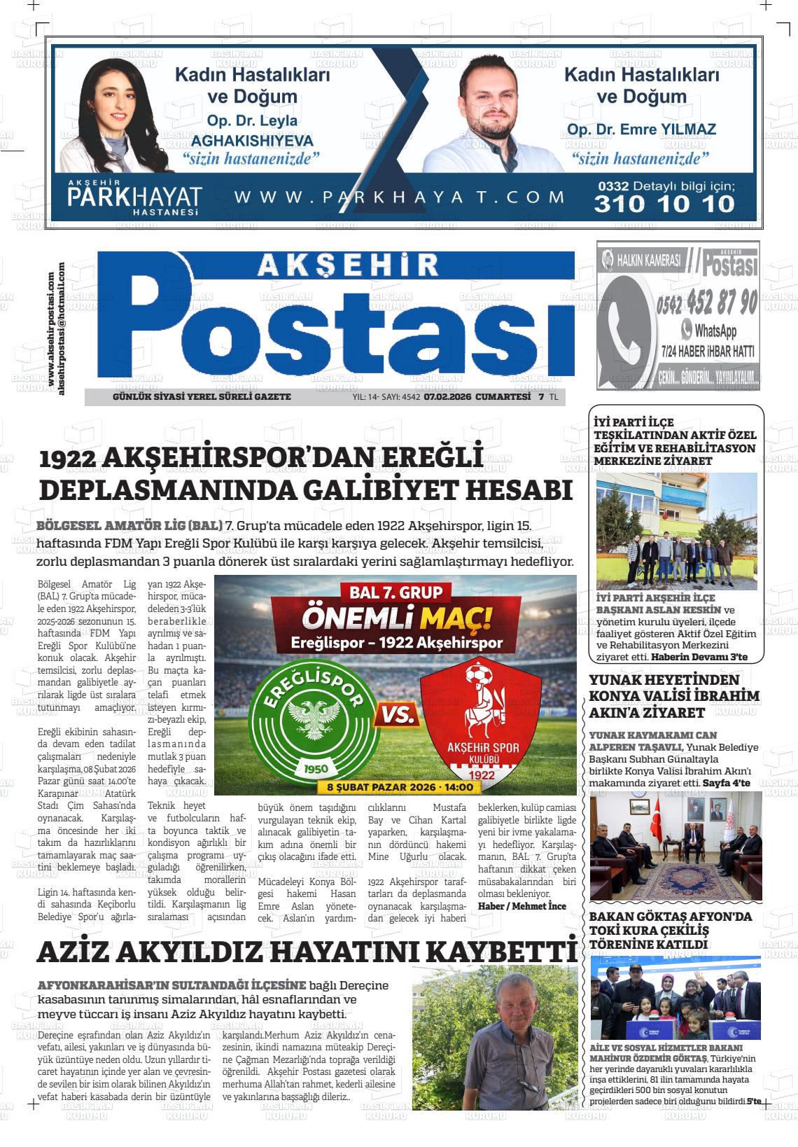 Konya Aksehirpostasi 07.02.2026