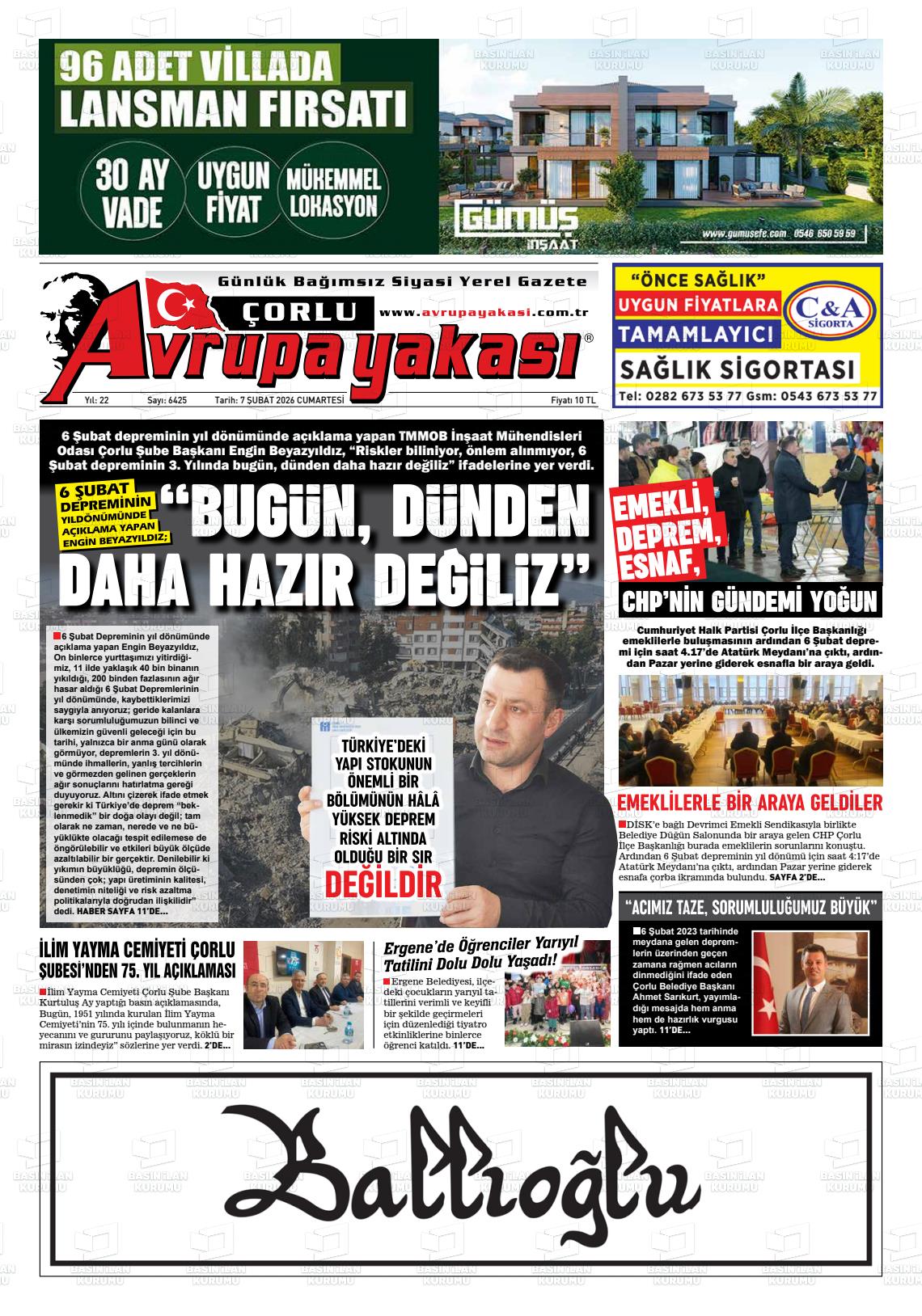 Tekirdag Avrupayakasi 07.02.2026