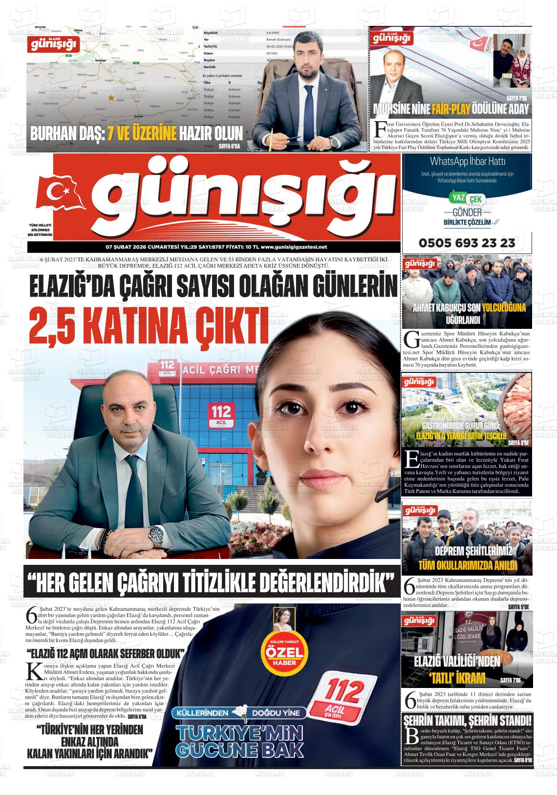 Elazig Gunisigi 07.02.2026