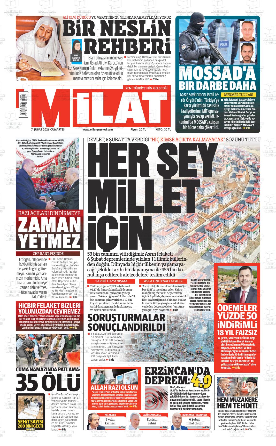 Milat Gazetesi 07.02.2026