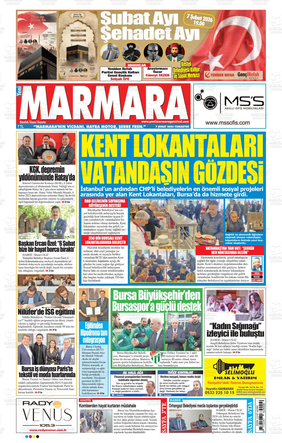 Bursa Yenimarmara 07.02.2026