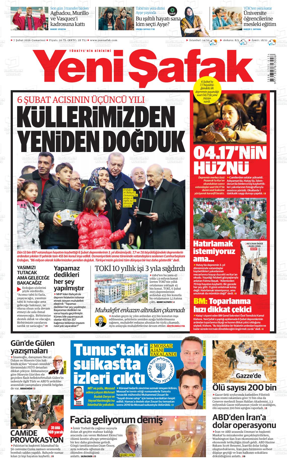 Yeni Şafak Gazetesi 07.02.2026
