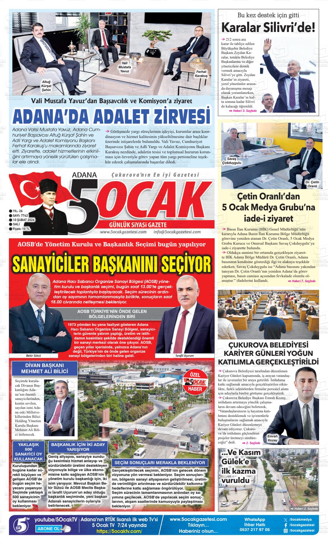 Adana 5 Ocak 10.02.2026