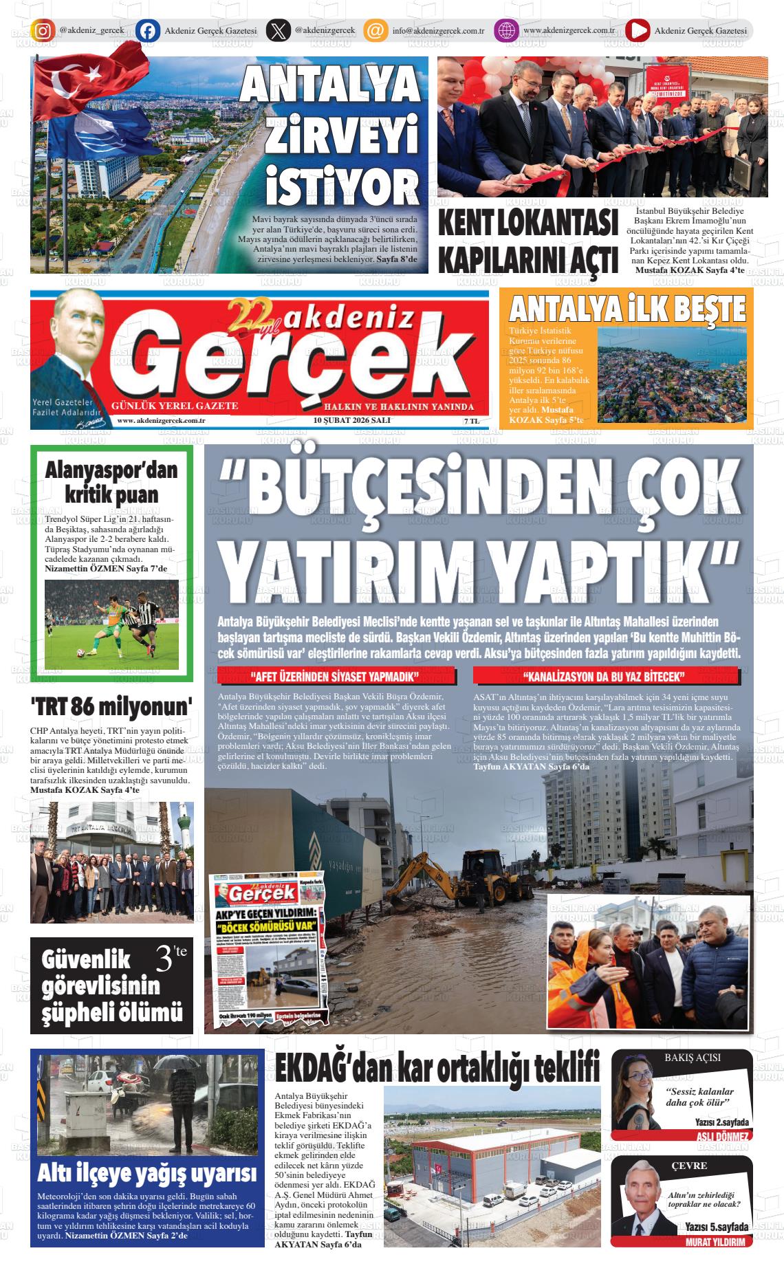 Antalya Akdenizgercek 10.02.2026