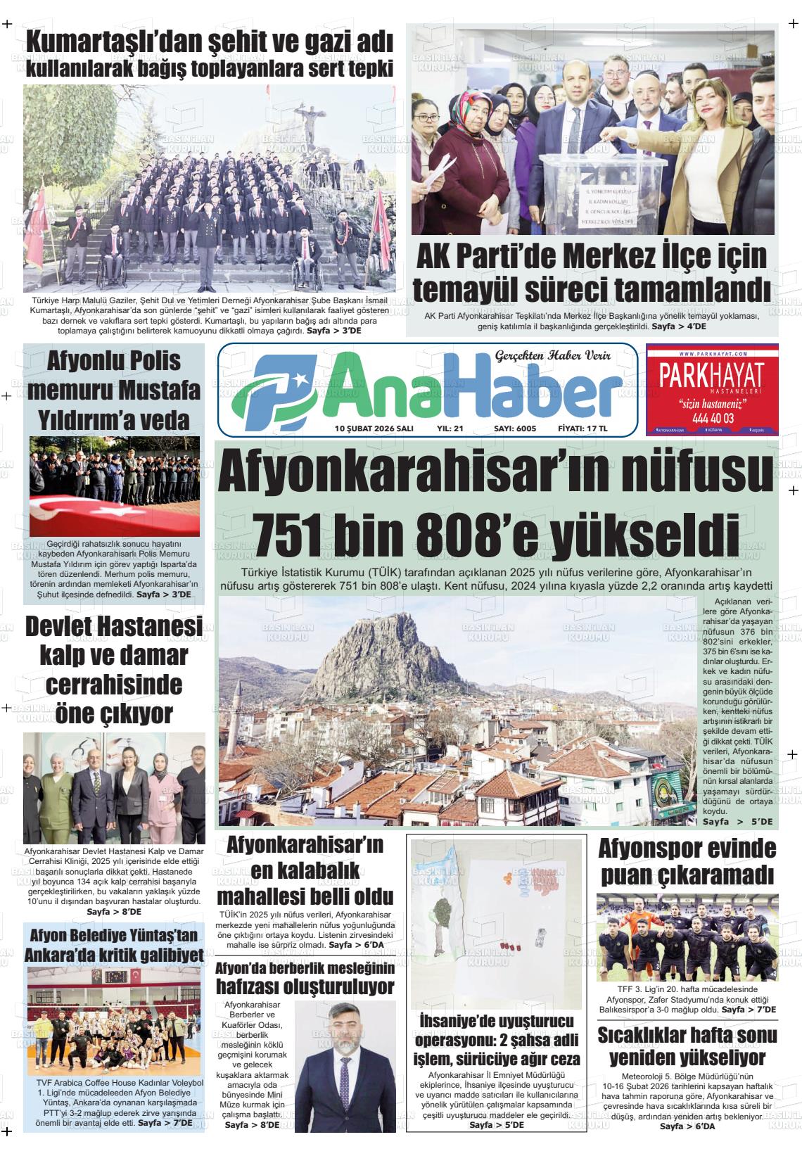 Afyonkarahisar Anahaber 10.02.2026