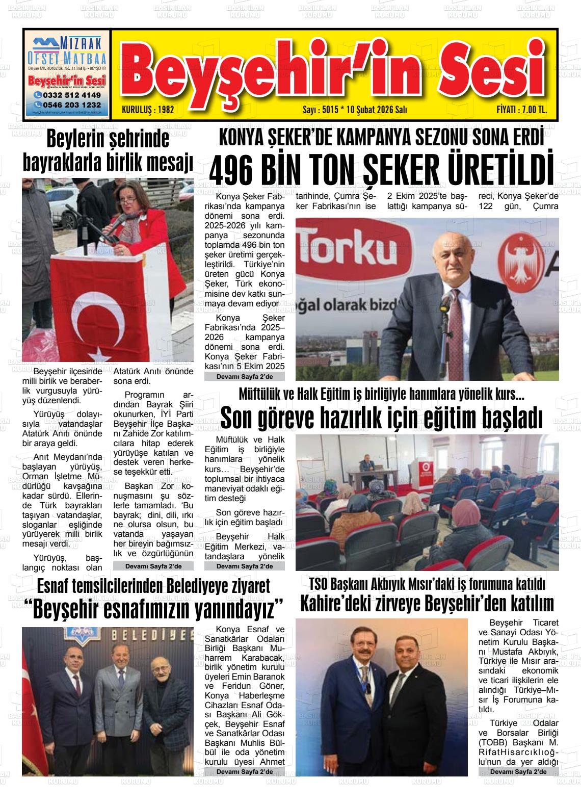 Konya Beysehirinsesi 10.02.2026