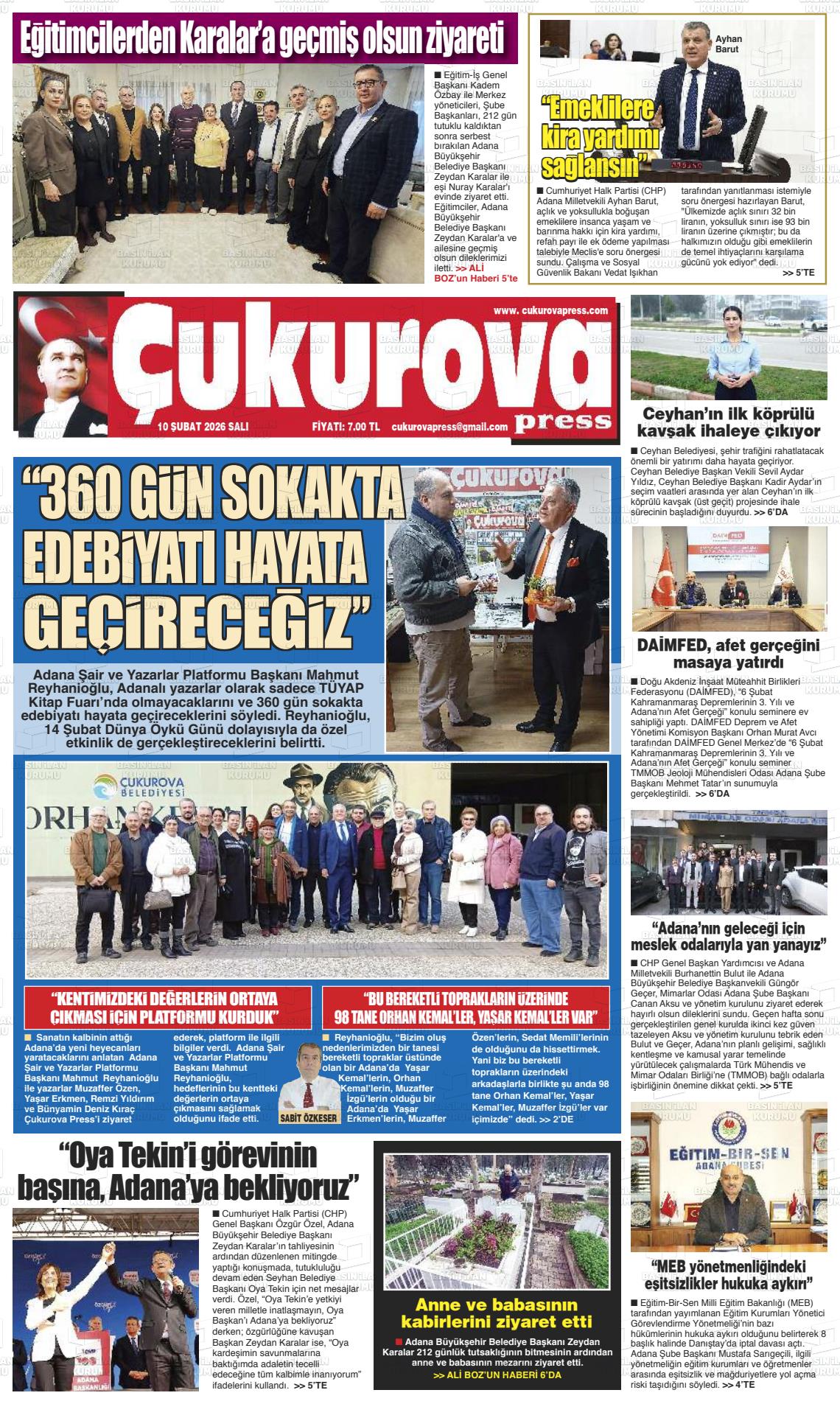 Adana Cukurovapress 10.02.2026