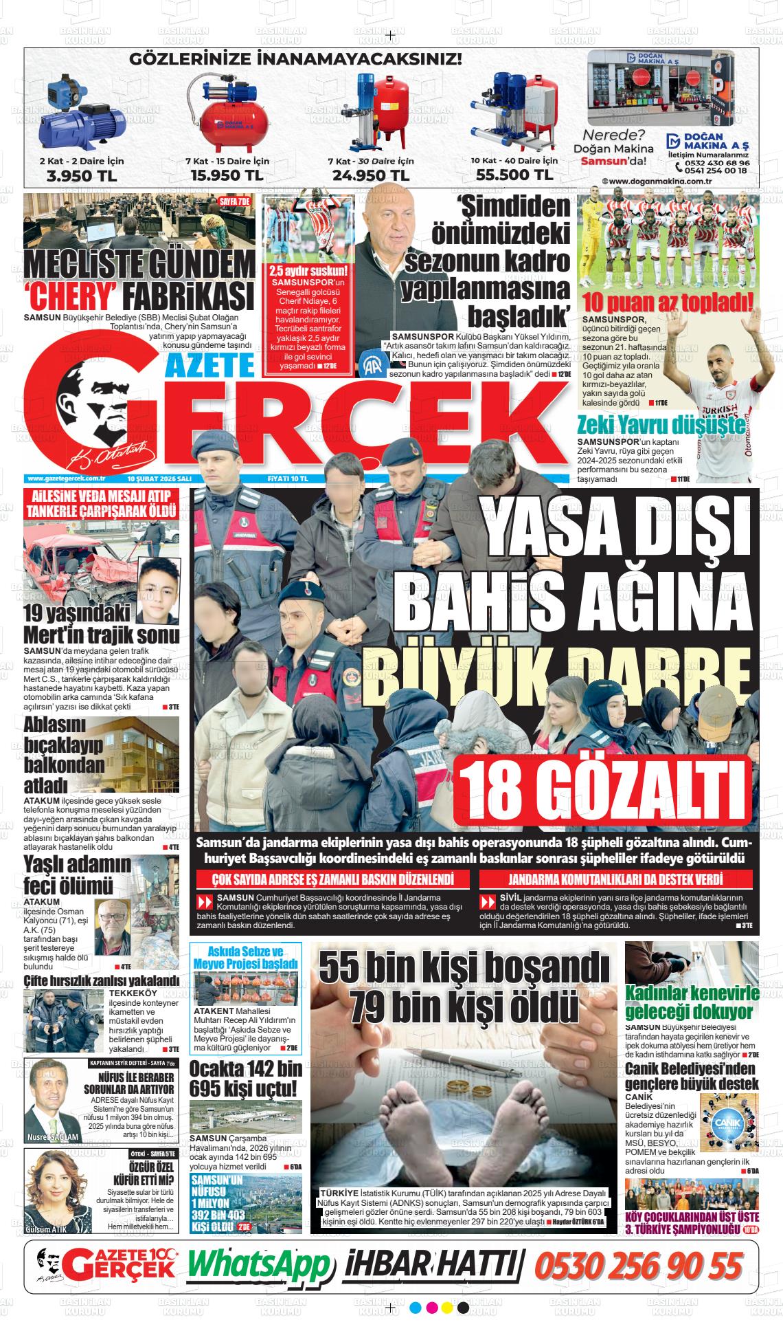Samsun Gazetegercek 10.02.2026