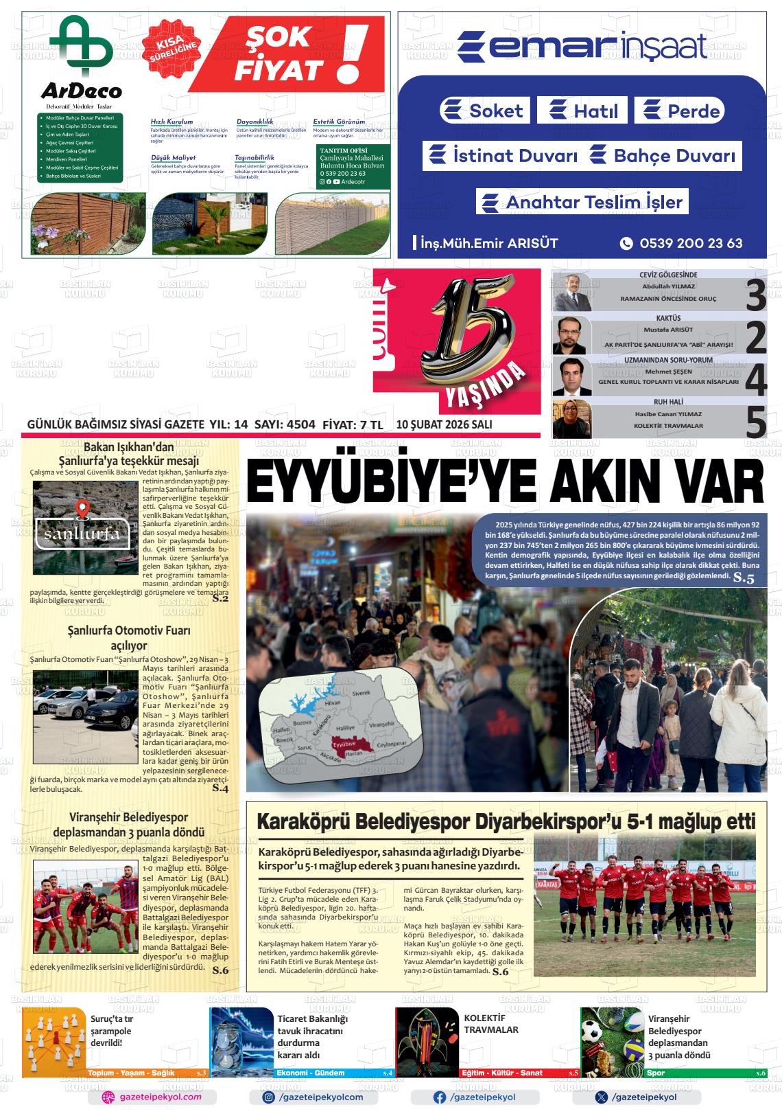 Sanliurfa Gazeteipekyol 10.02.2026