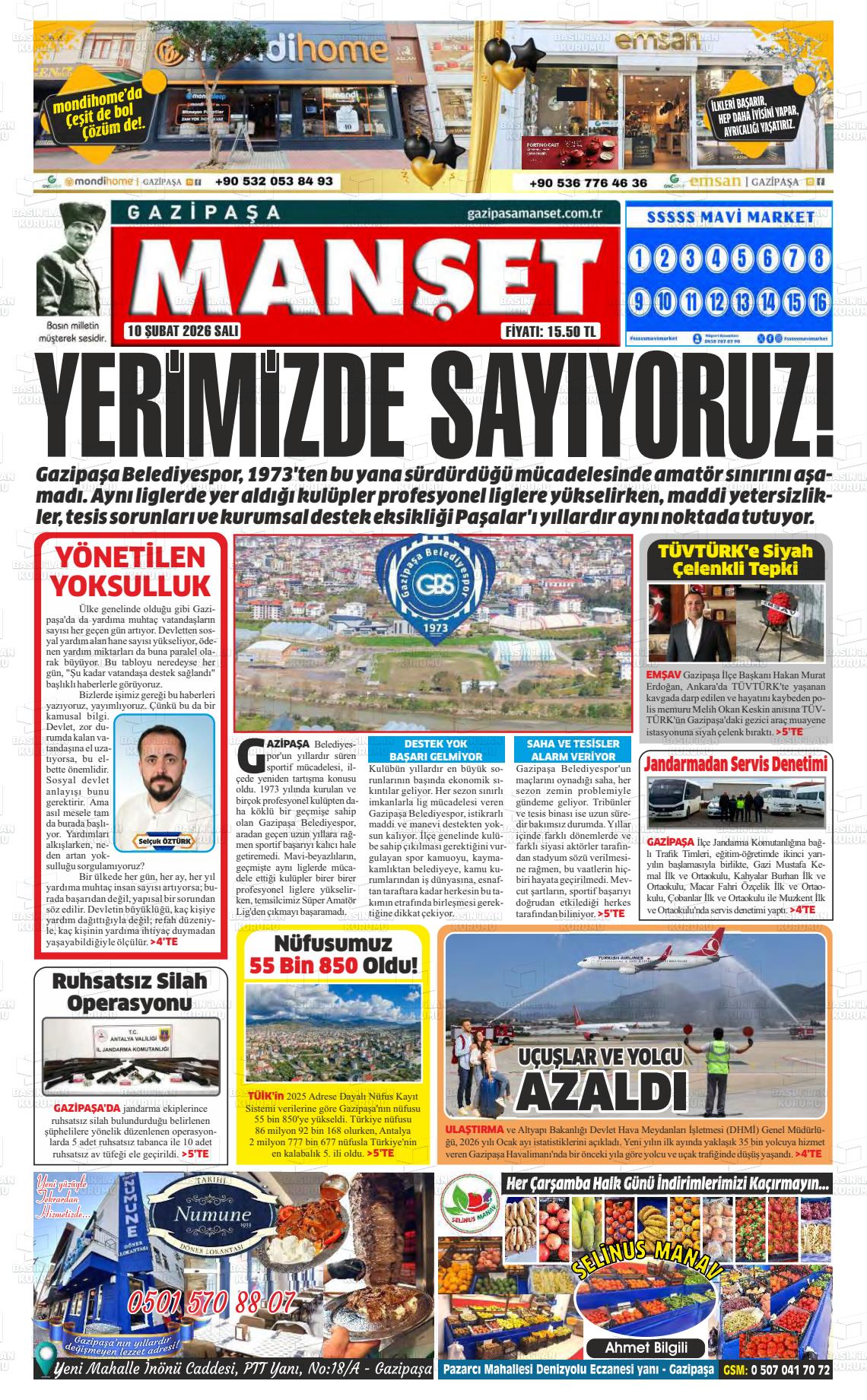 Antalya Gazipasamanset 10.02.2026