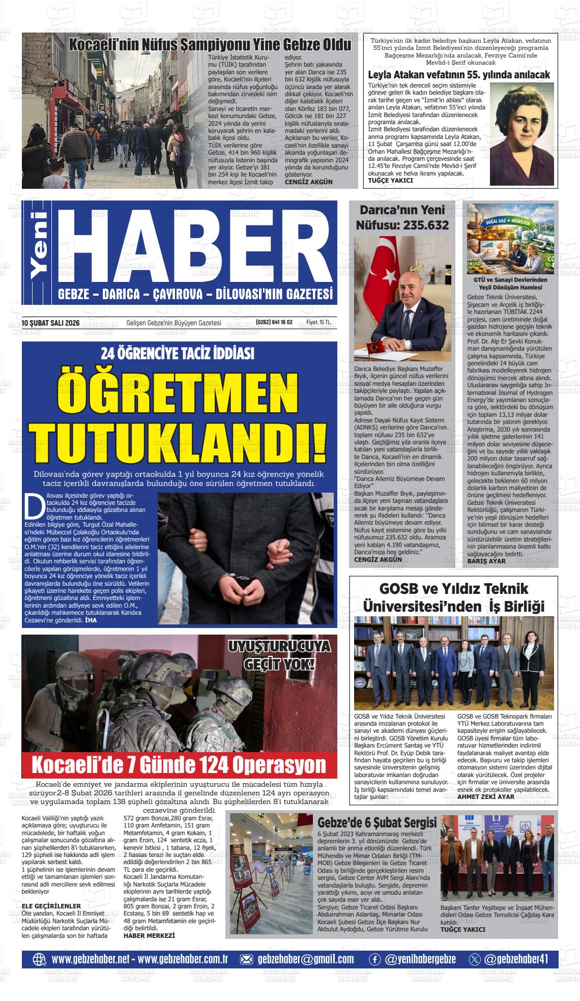 Kocaeli Gebzehaber 10.02.2026