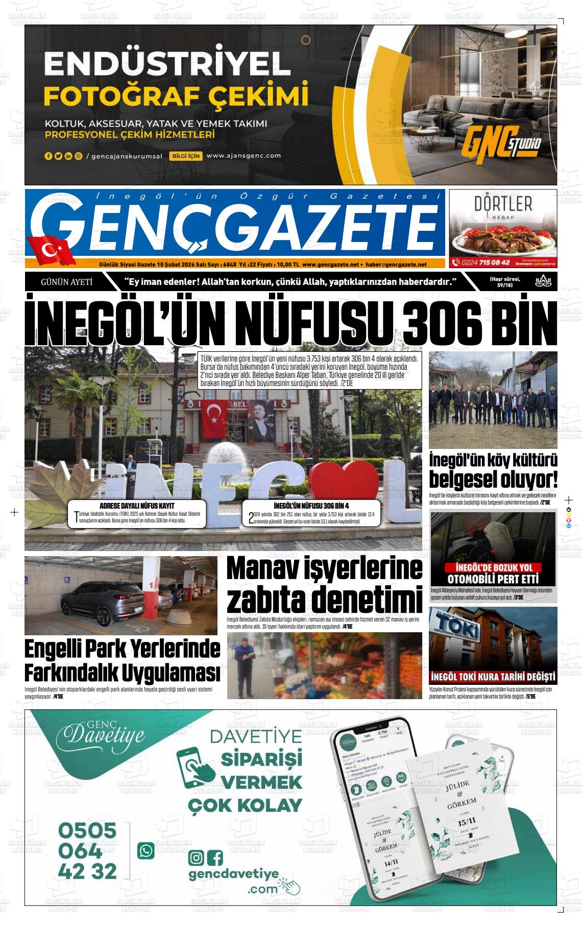 Bursa Gencgazete 10.02.2026