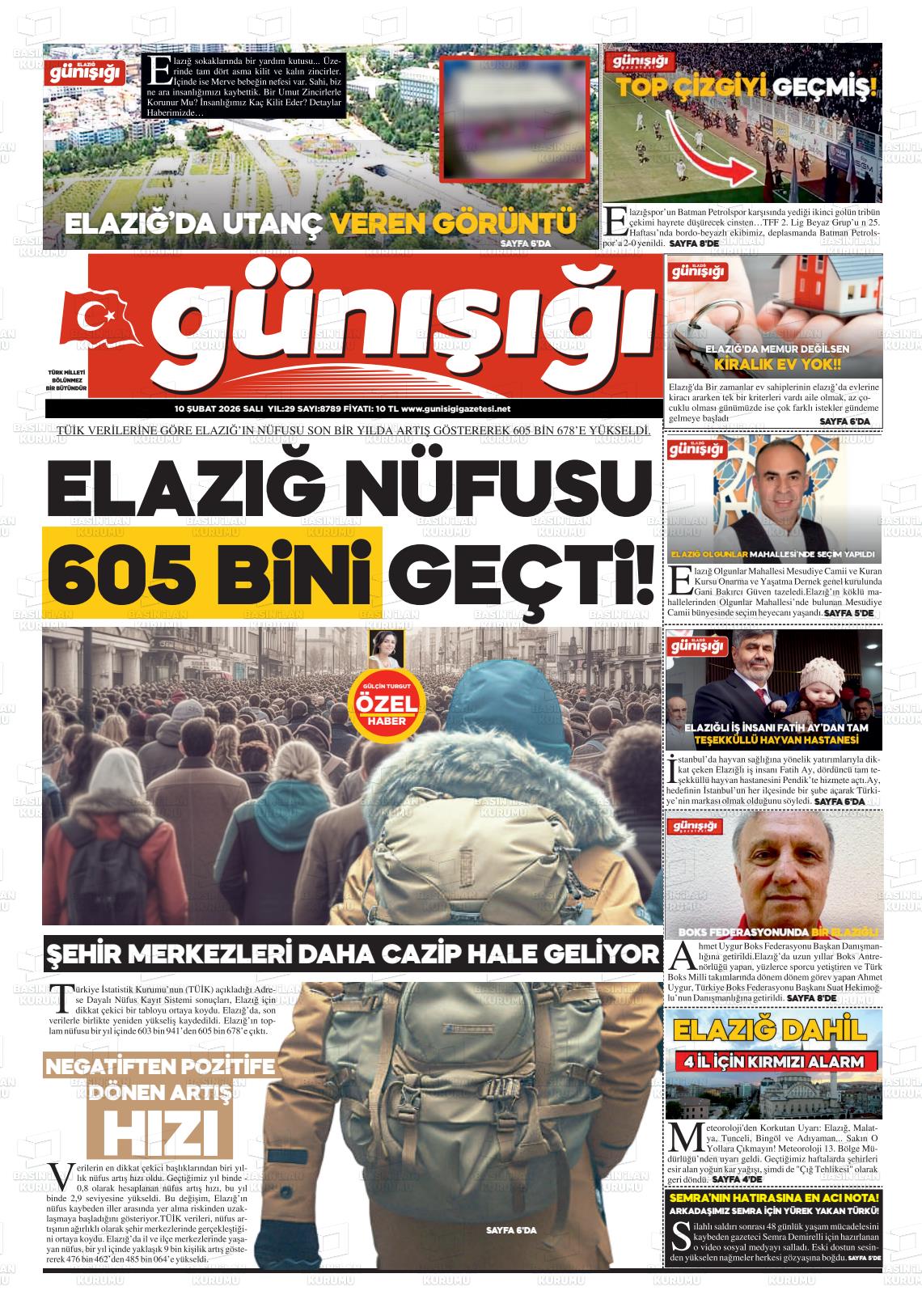 Elazig Gunisigi 10.02.2026