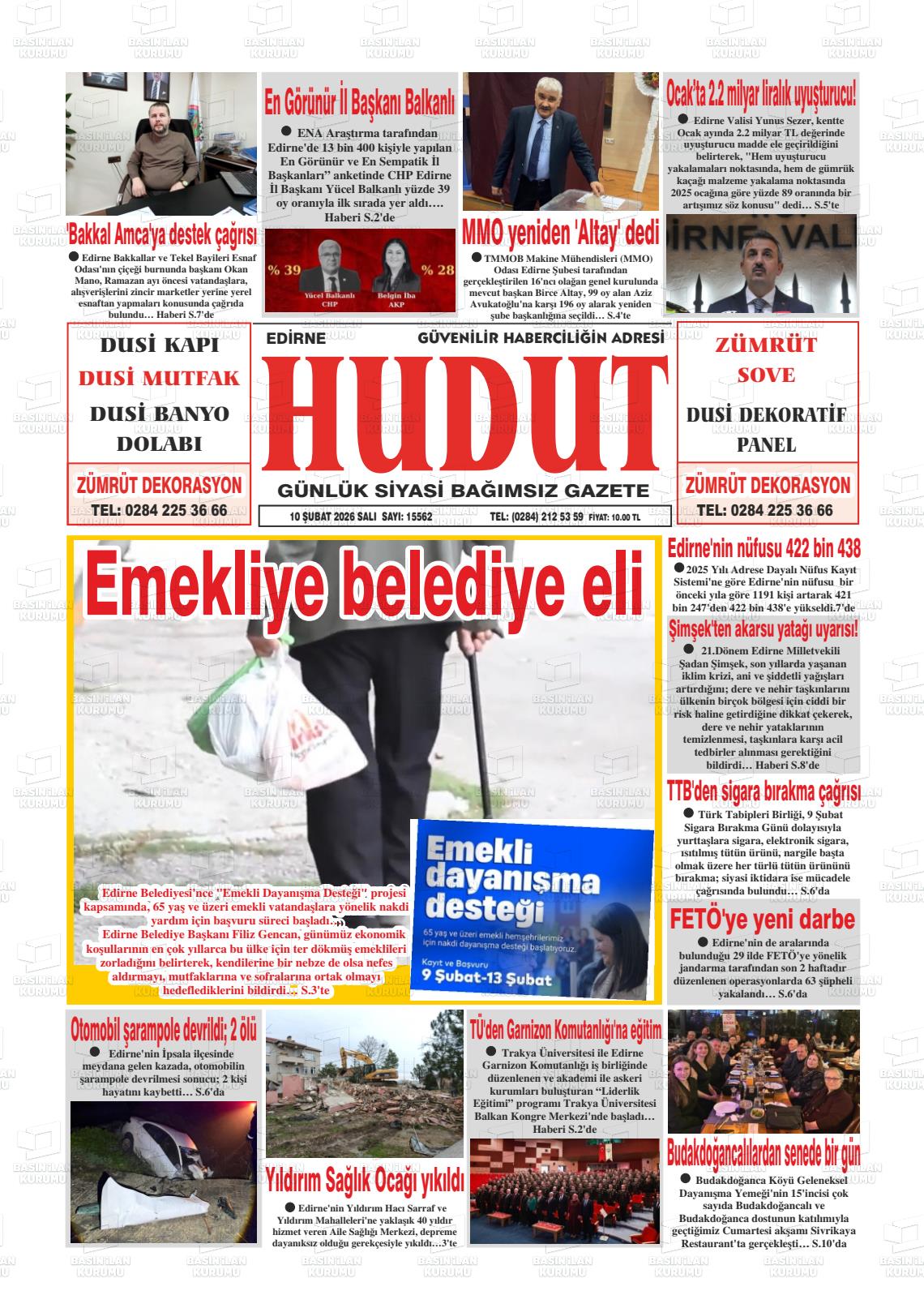 Edirne Hudut 10.02.2026