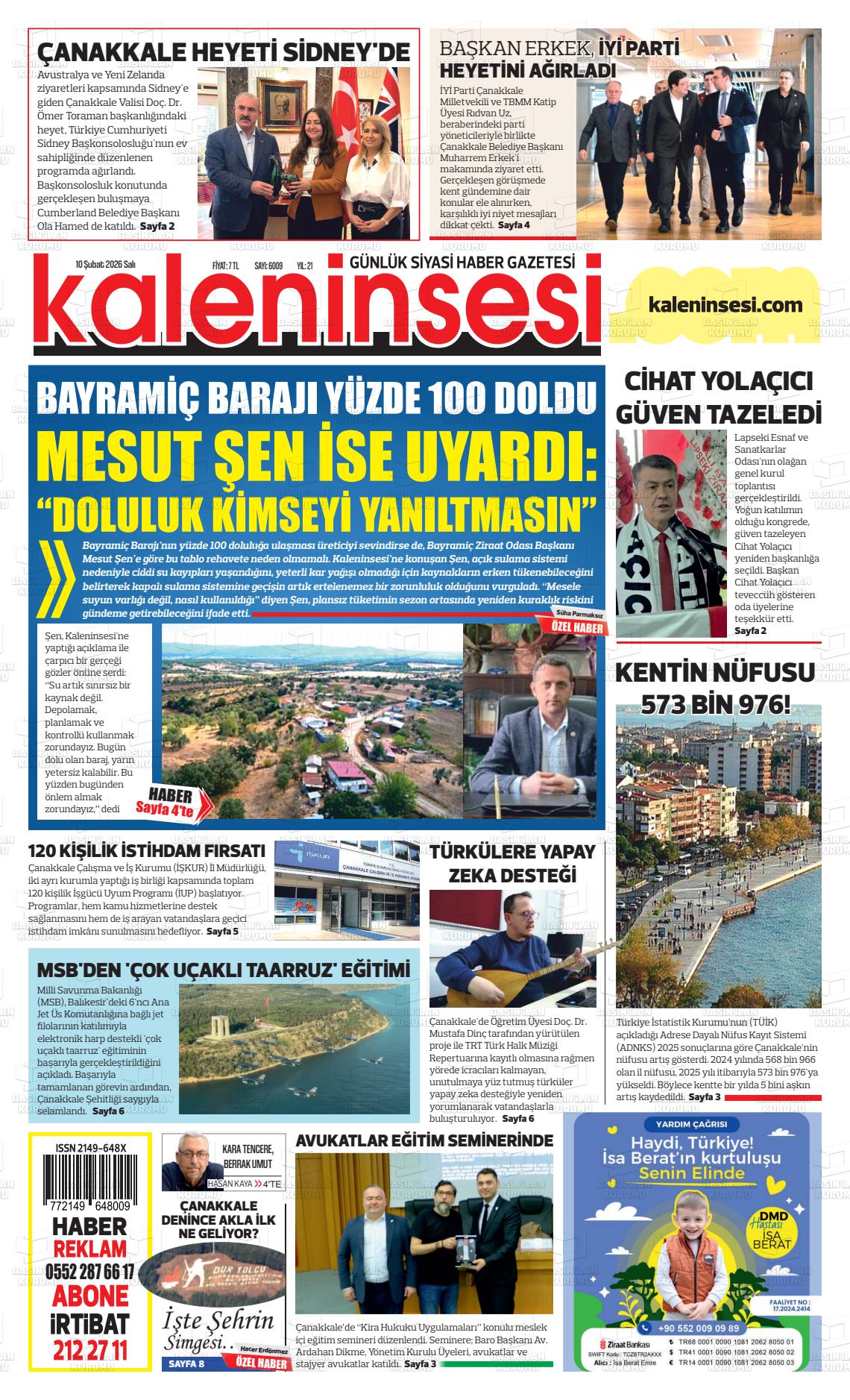 Canakkale Kaleninsesi 10.02.2026