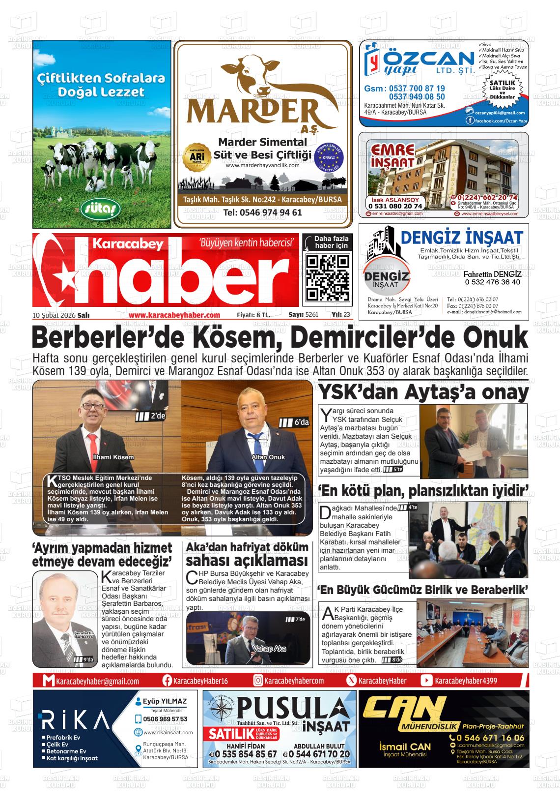Bursa Karacabeyhaber 10.02.2026