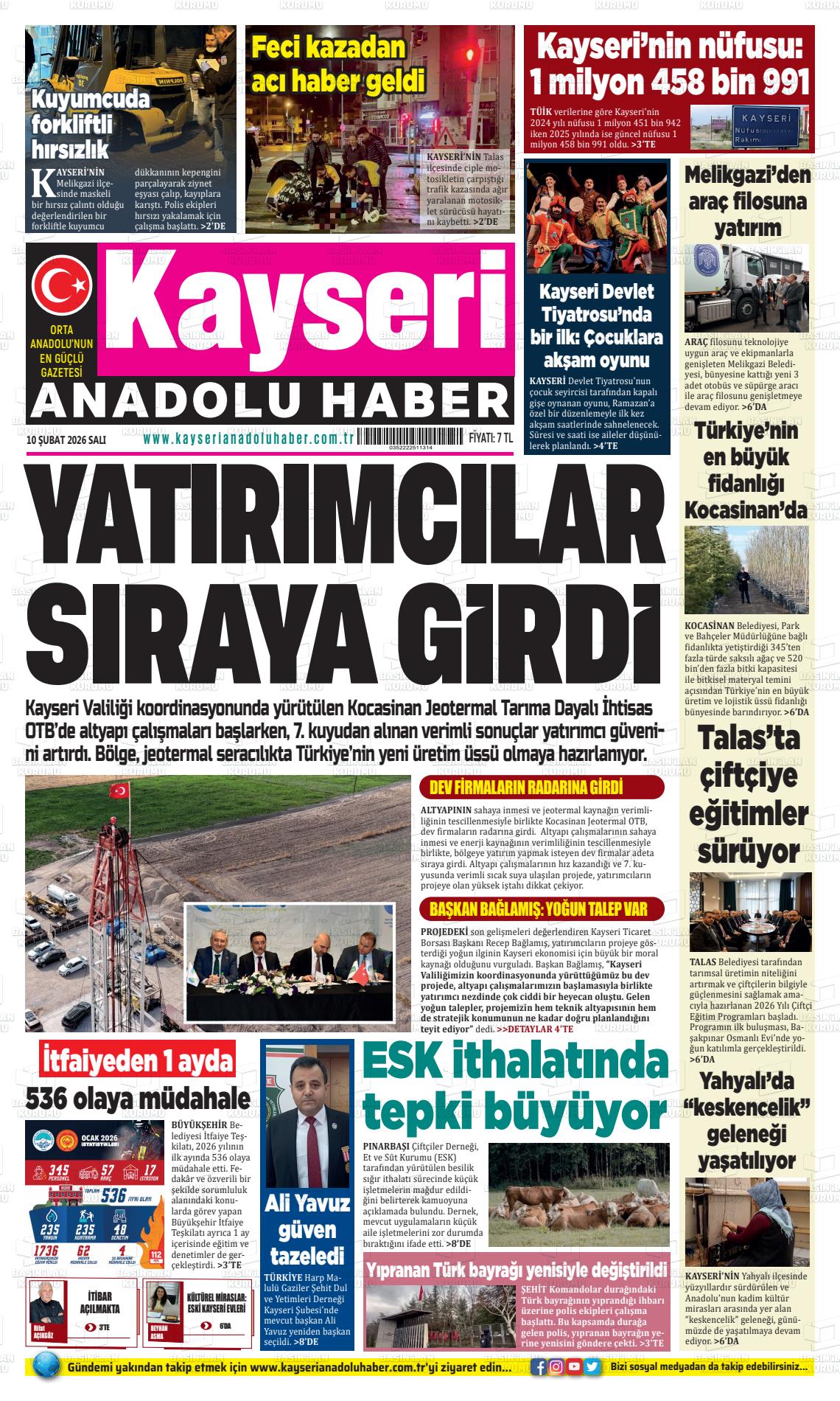 Kayseri Anadoluhaber 10.02.2026