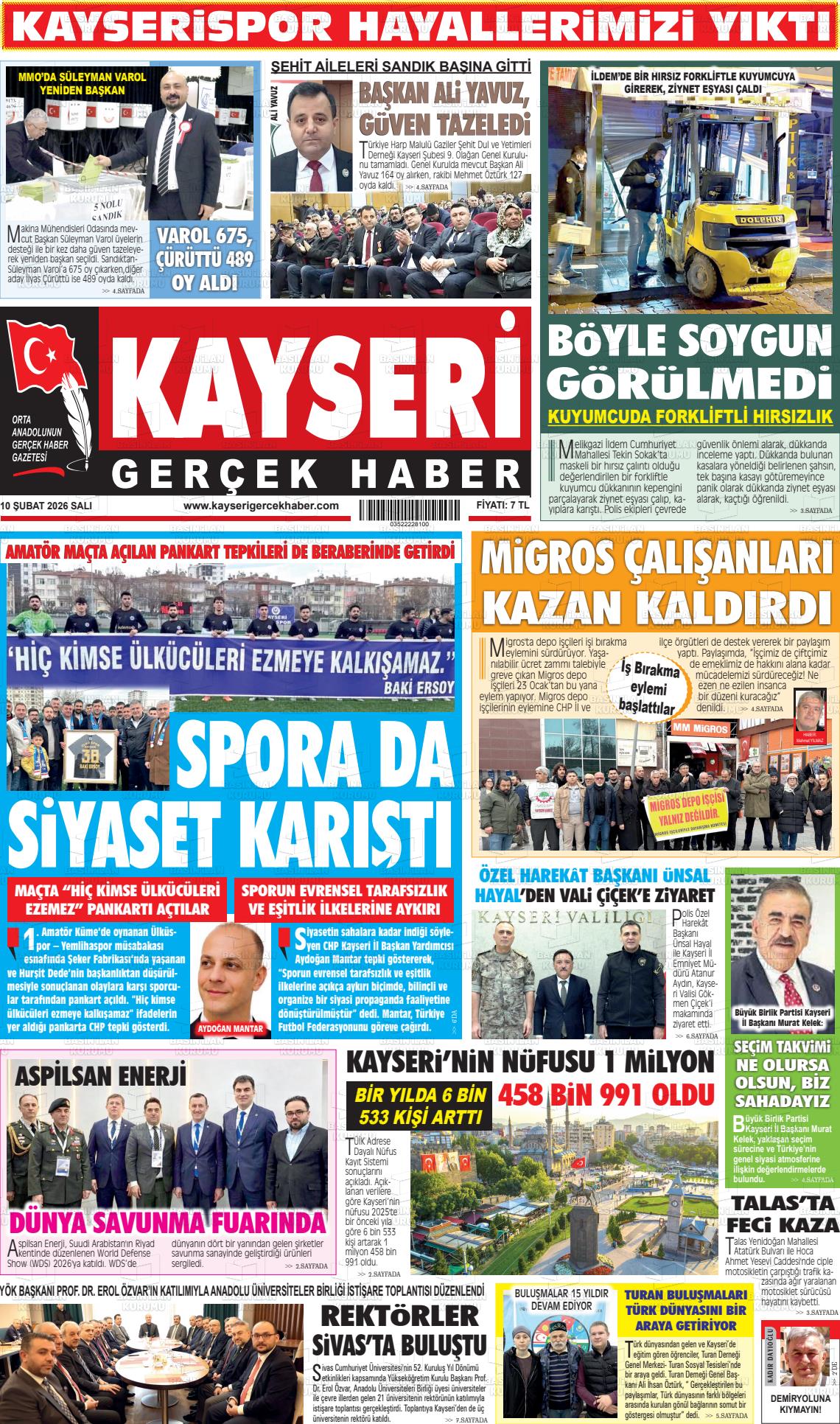 Kayseri Starhaber 10.02.2026
