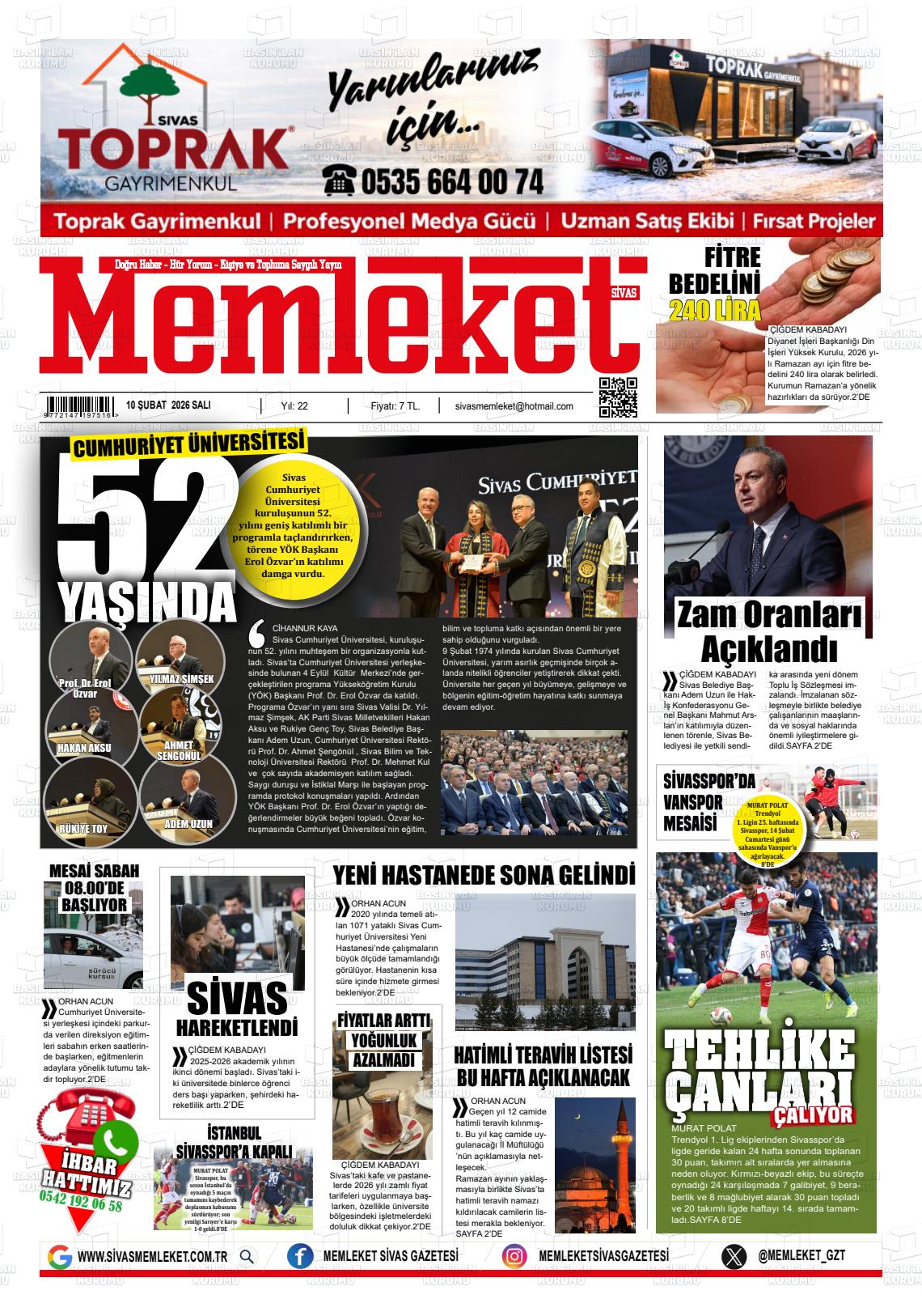 Sivas Memleket 10.02.2026