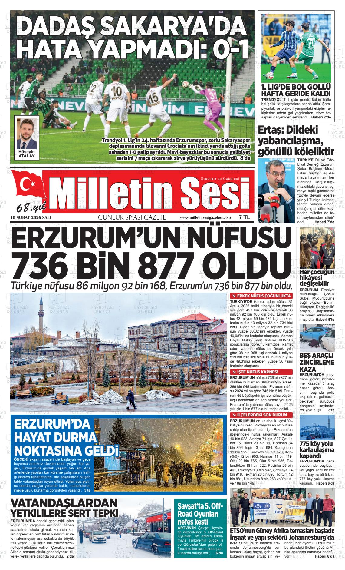 Erzurum Milletinsesi 10.02.2026