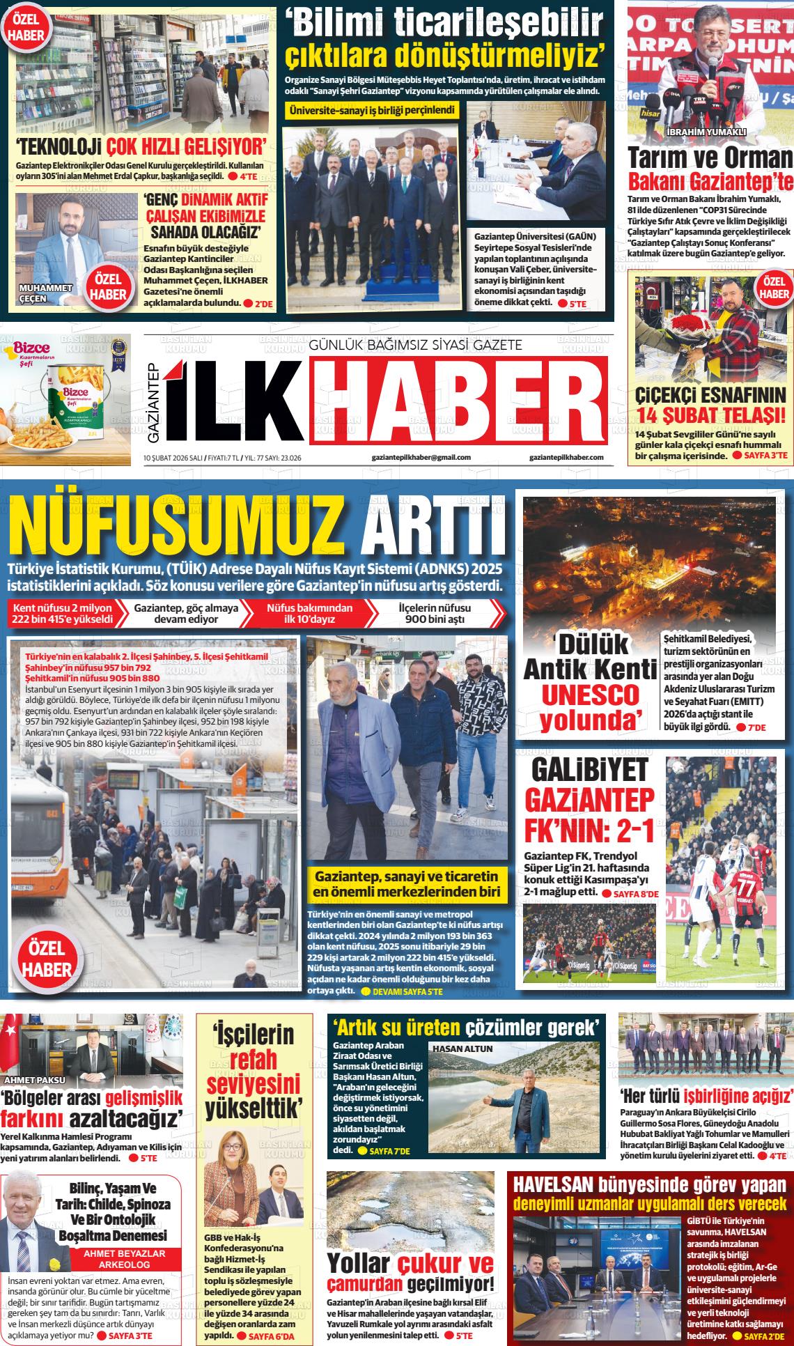 Sabah(gaziantep) 10.02.2026