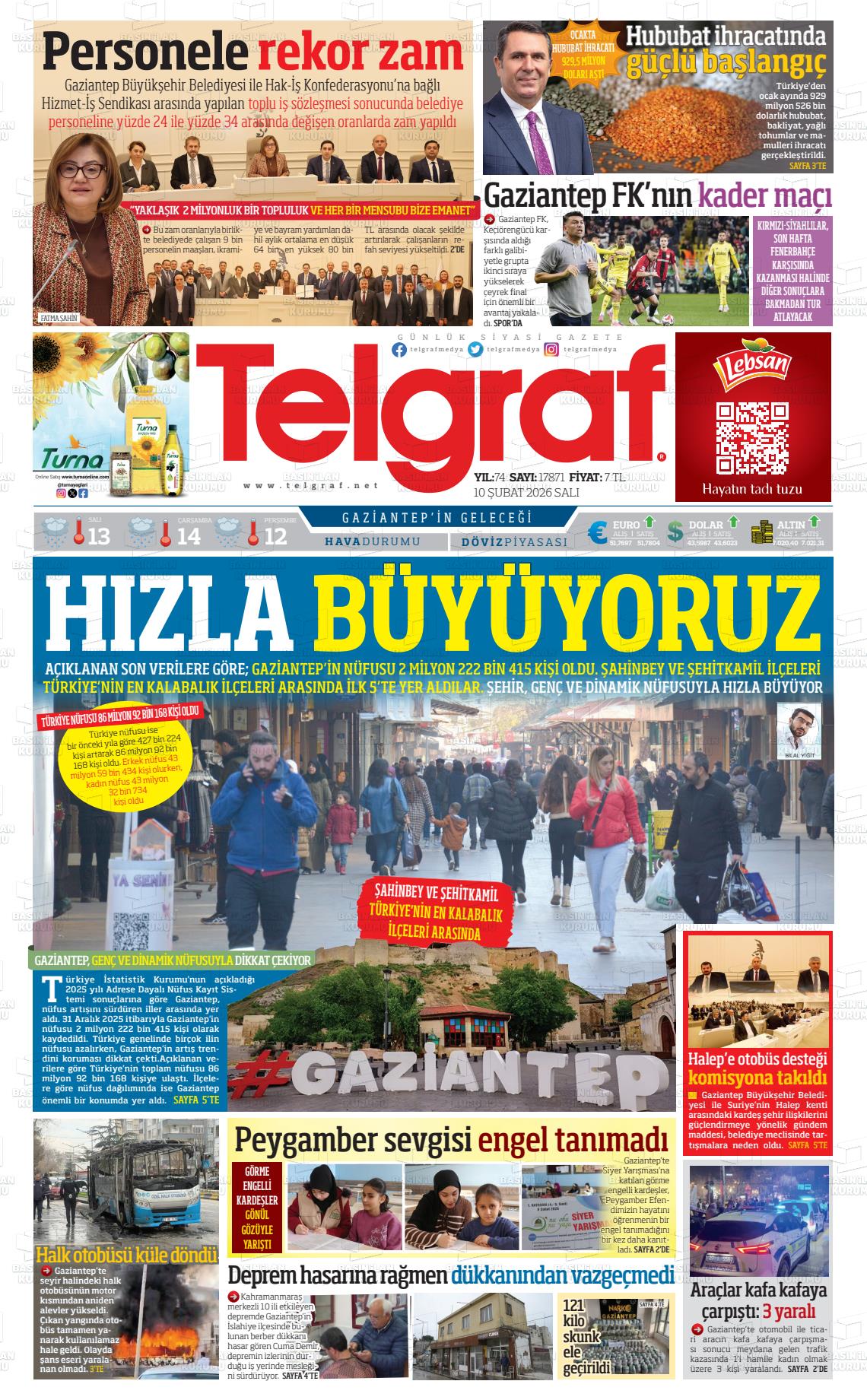 Gaziantep Telgraf 10.02.2026