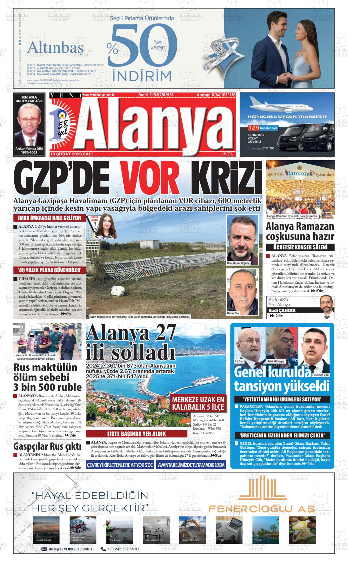 Antalya Yenialanya 10.02.2026