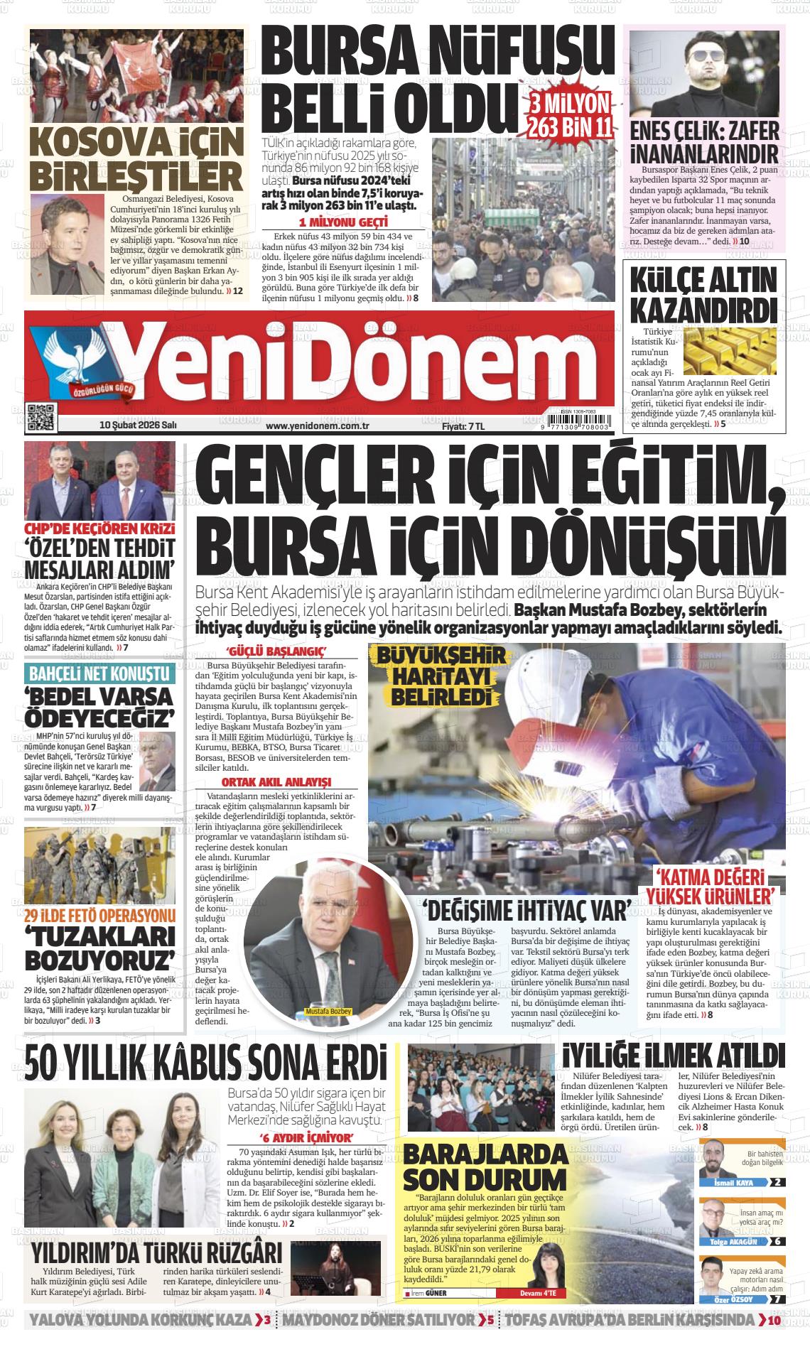 Bursa Yenidonem 10.02.2026