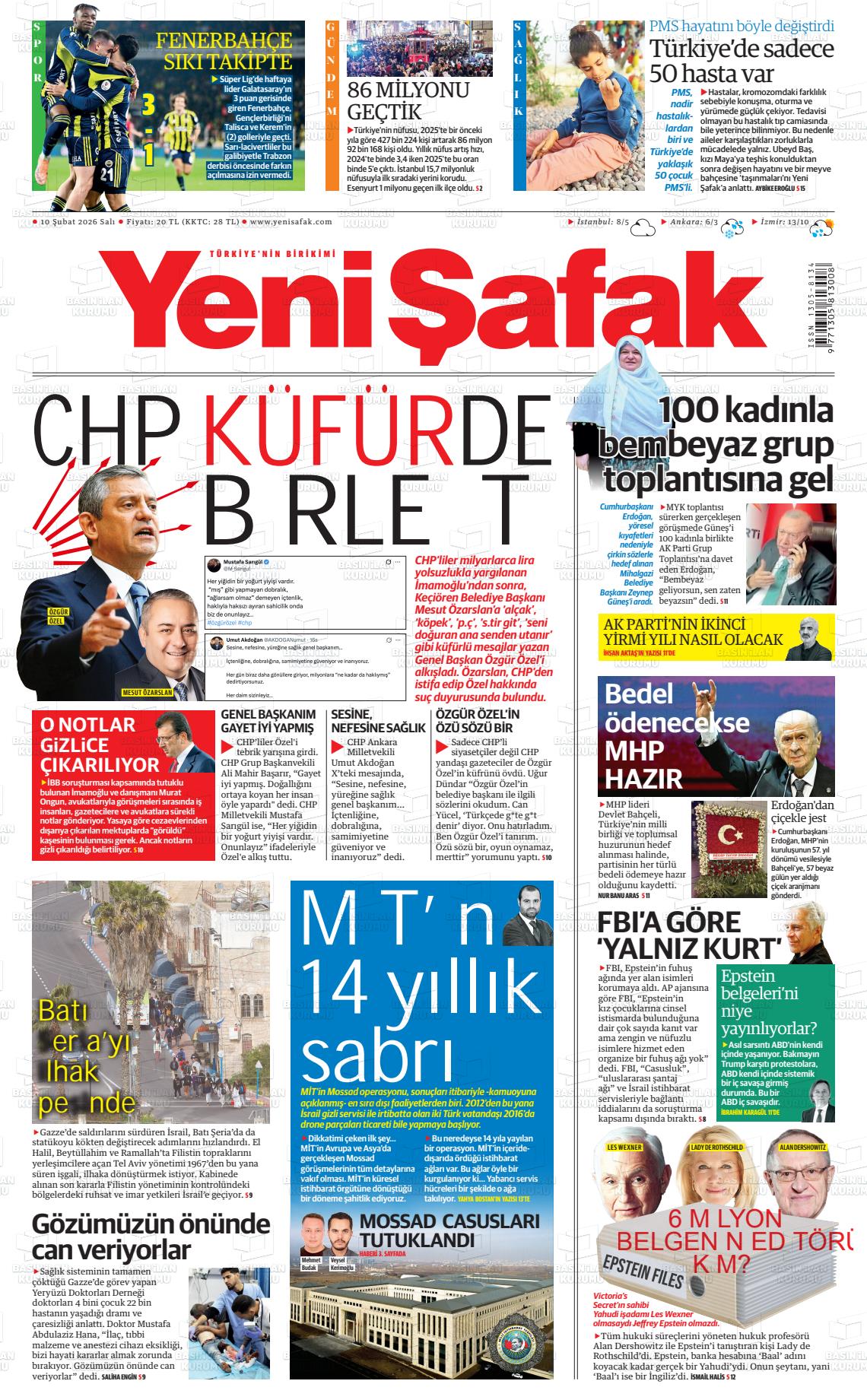 Yeni Şafak Gazetesi 10.02.2026