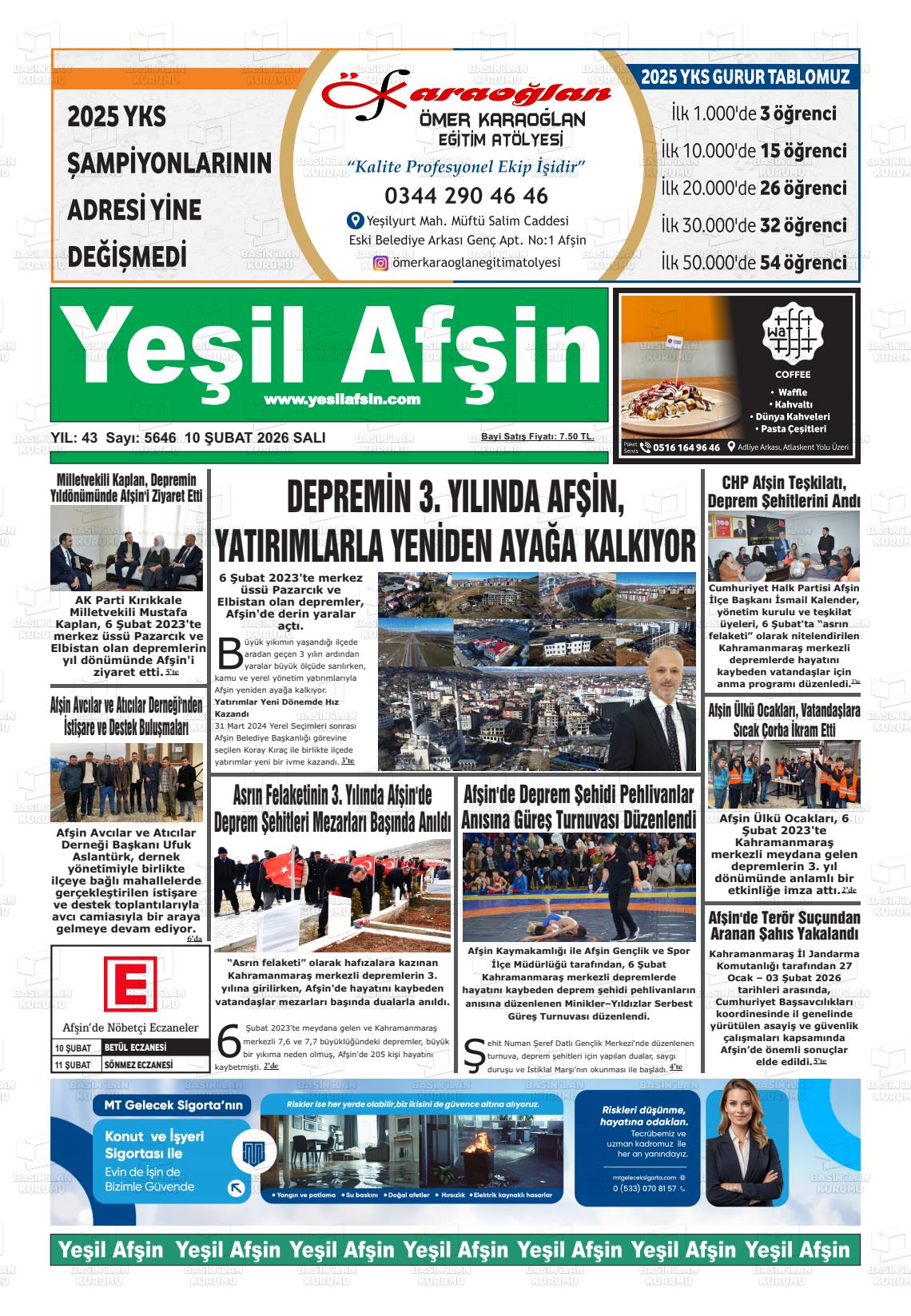 Kahramanmaras Yesilafsin 10.02.2026