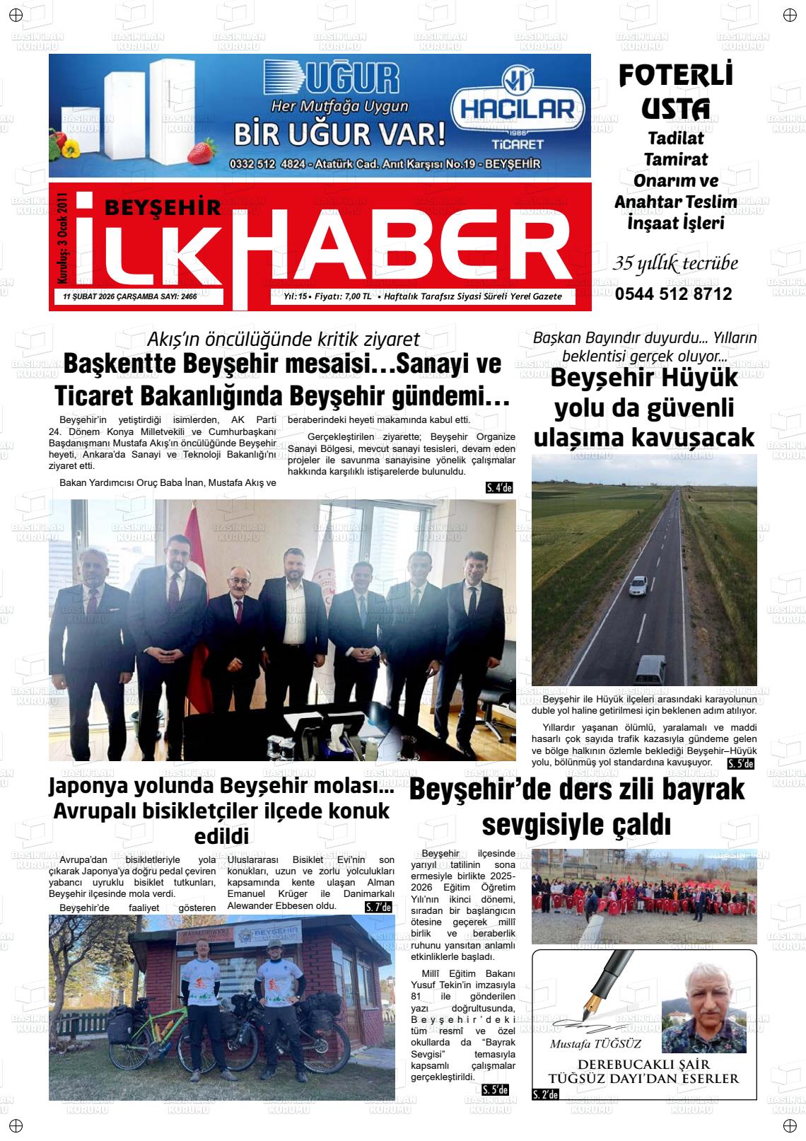 Konya Beysehirilkhaber 11.02.2026