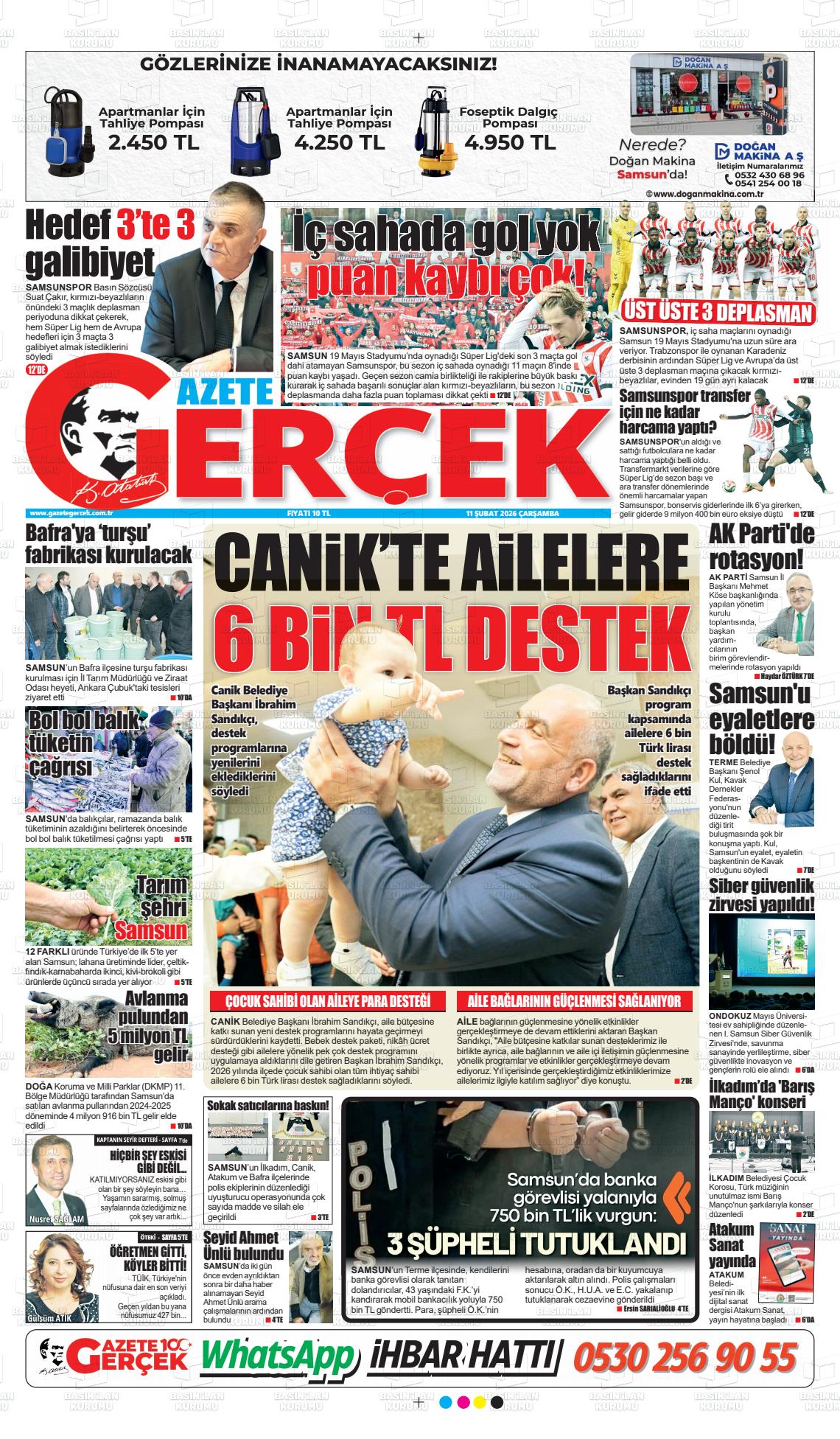 Samsun Gazetegercek 11.02.2026