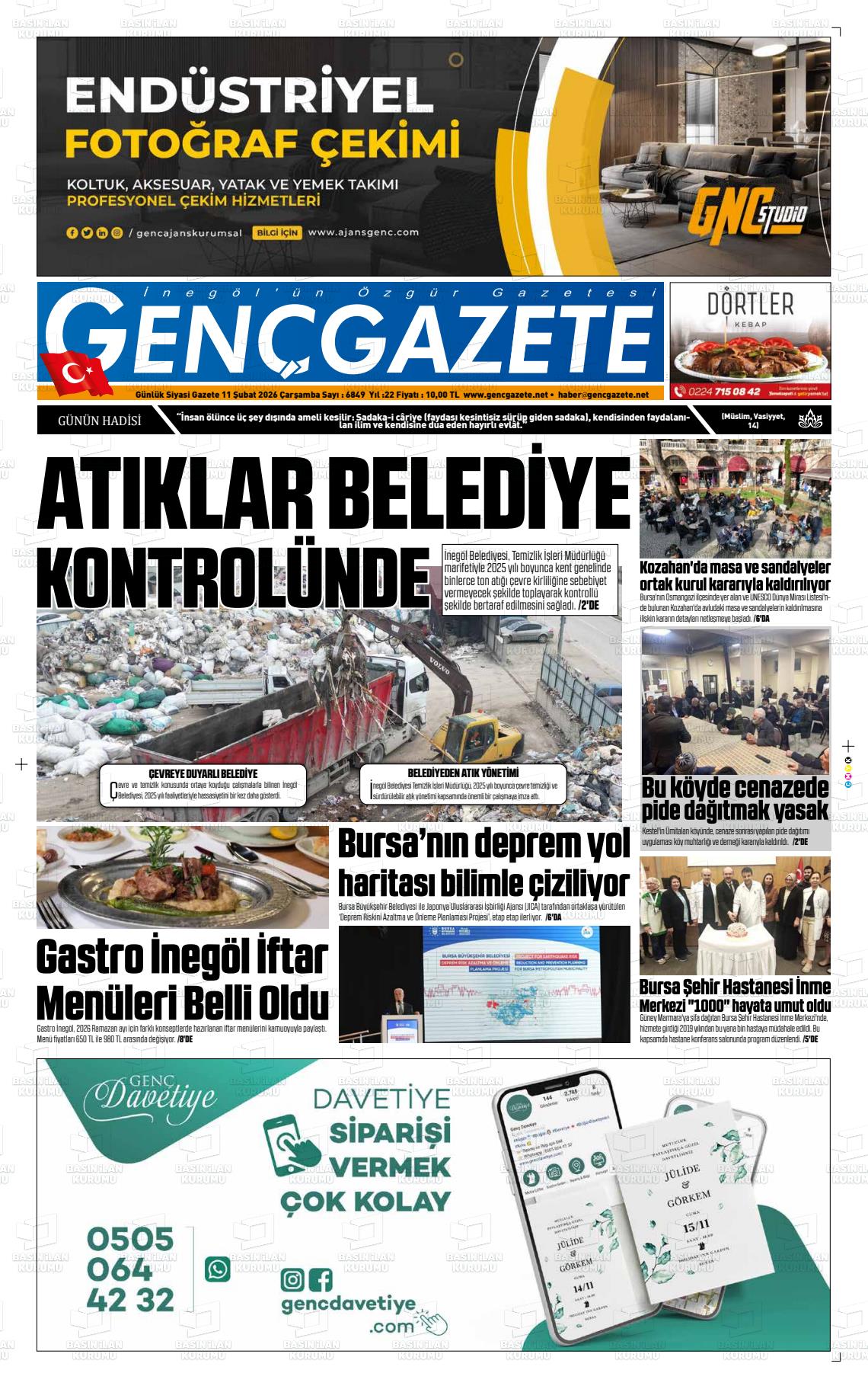 Bursa Gencgazete 11.02.2026