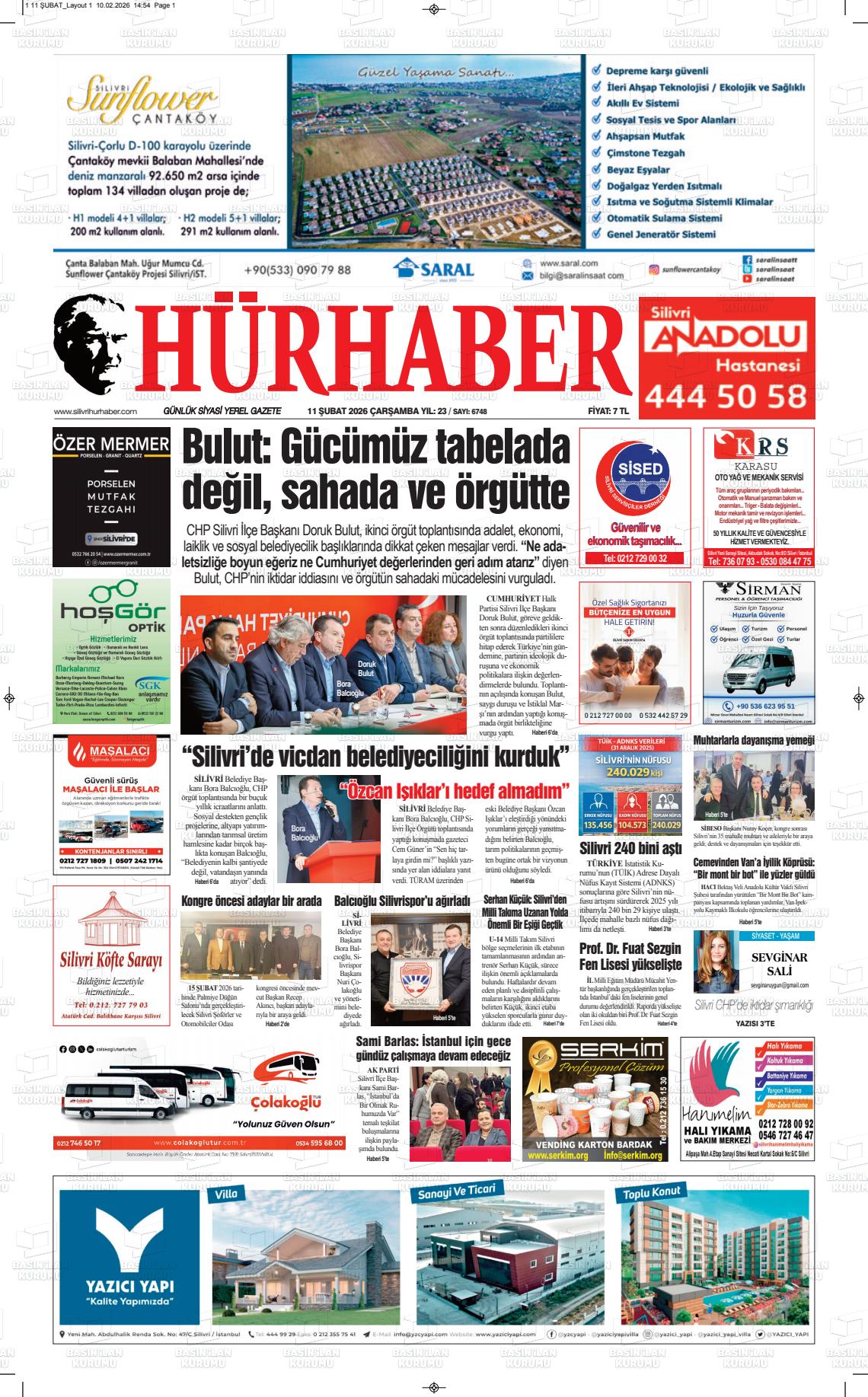 Hür Haber Gazetesi 11.02.2026