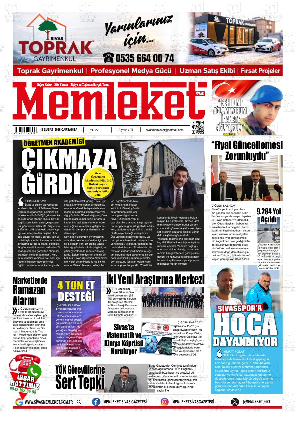 Sivas Memleket 11.02.2026