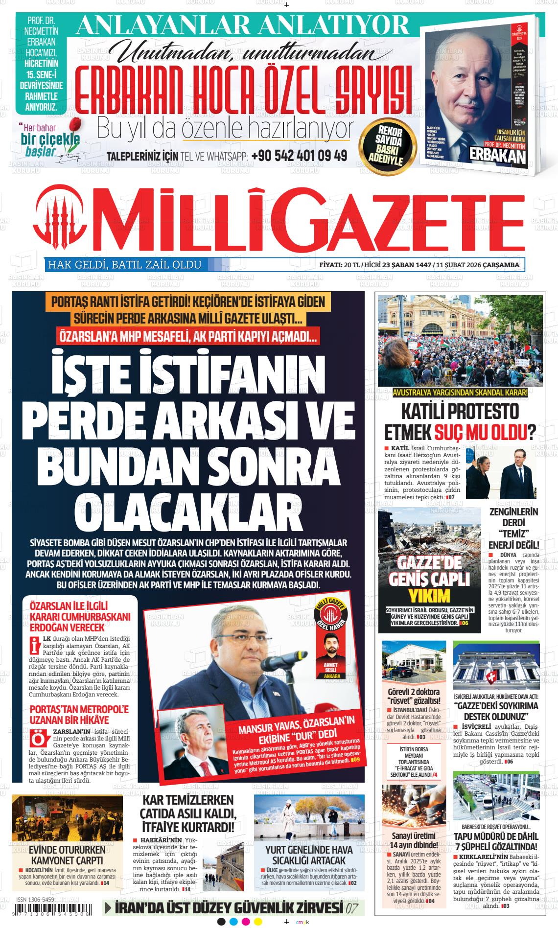 Milli Gazete Gazetesi 11.02.2026