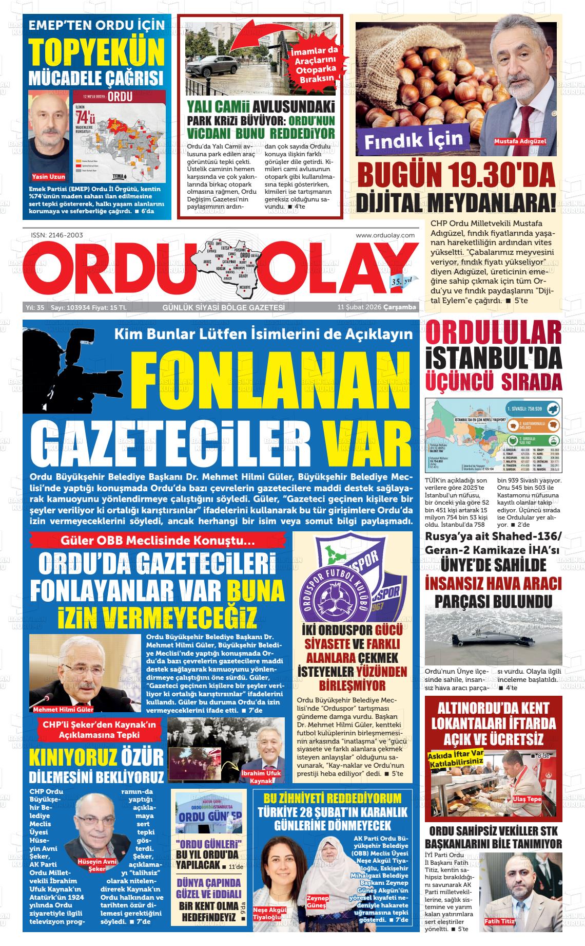 Ordu Olay 11.02.2026