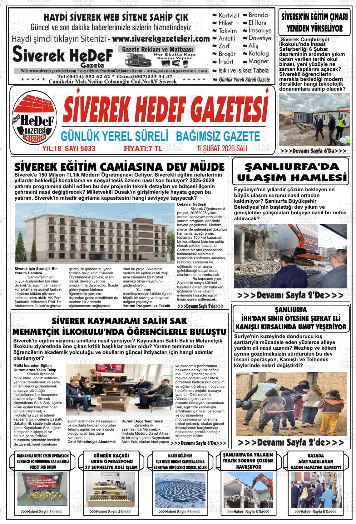 Sanliurfa Siverekhedef 11.02.2026