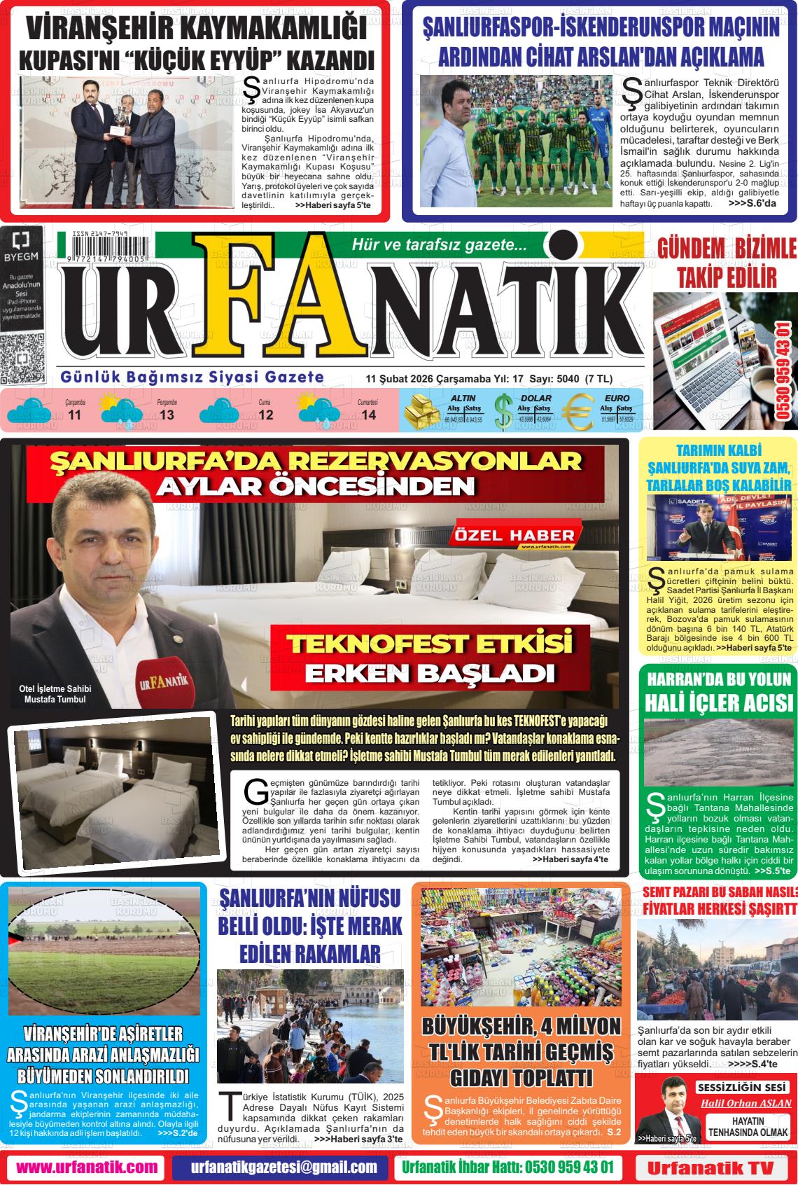 Sanliurfa Urfanatik 11.02.2026