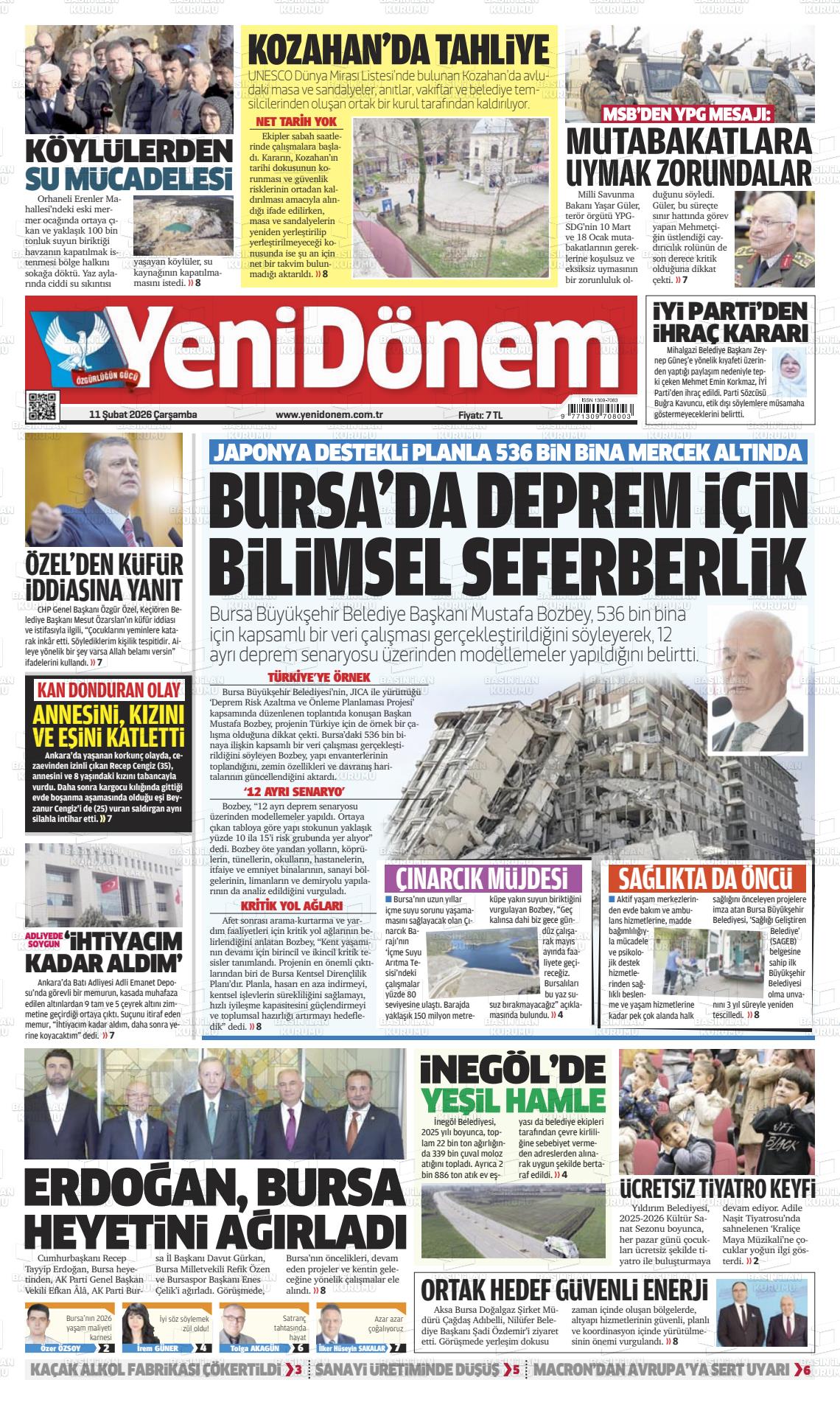 Bursa Yenidonem 11.02.2026