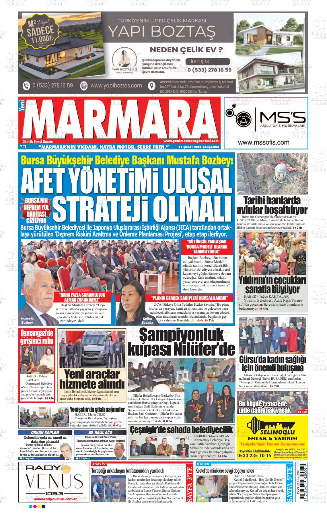 Bursa Yenimarmara 11.02.2026