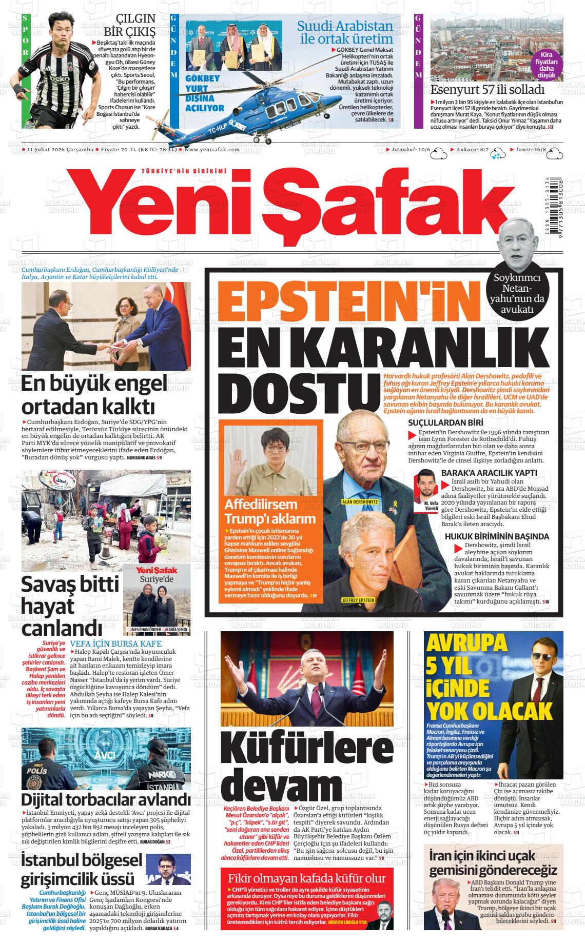 Yeni Şafak Gazetesi 11.02.2026