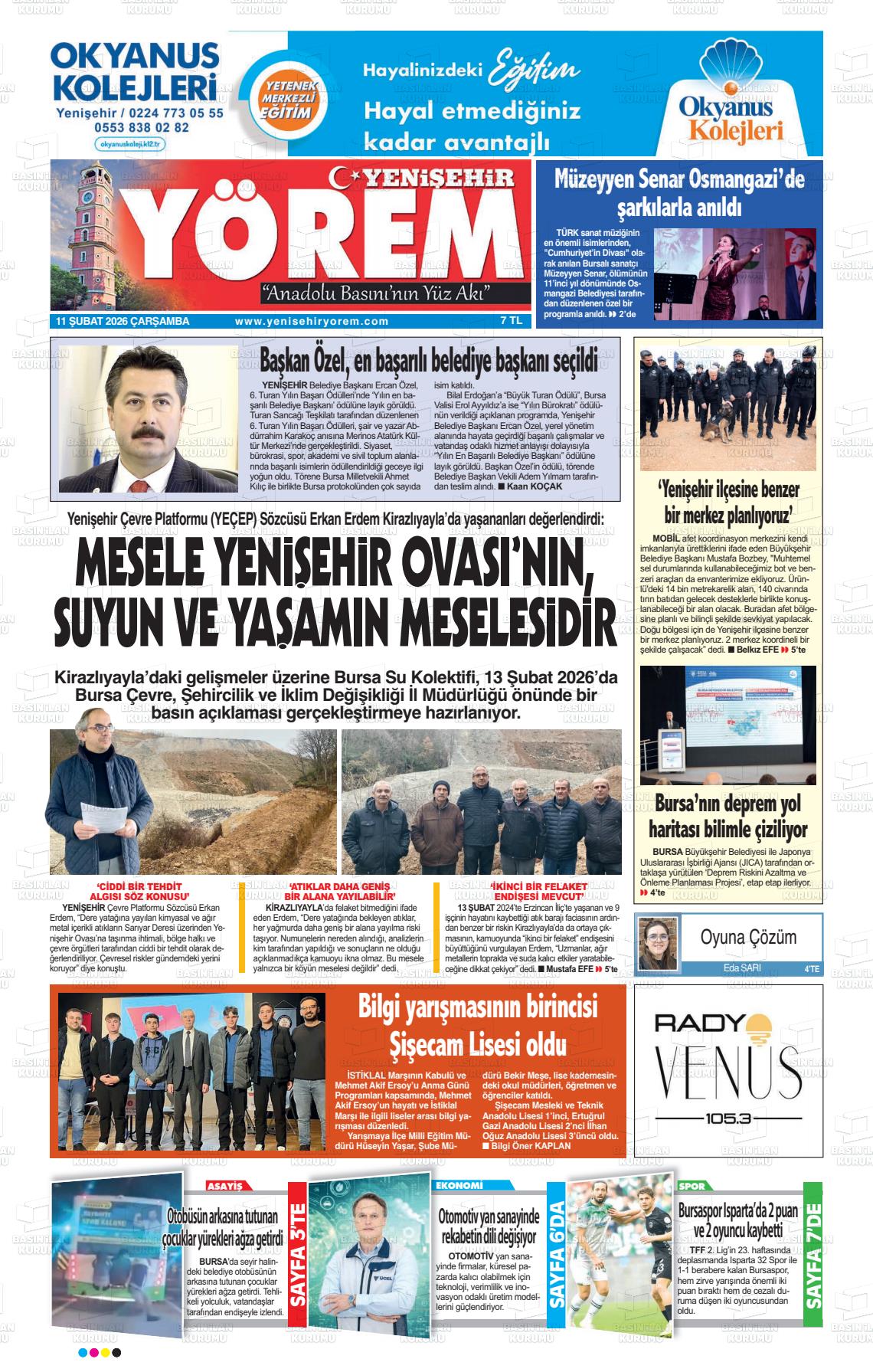 Bursa Yenisehiryorem 11.02.2026