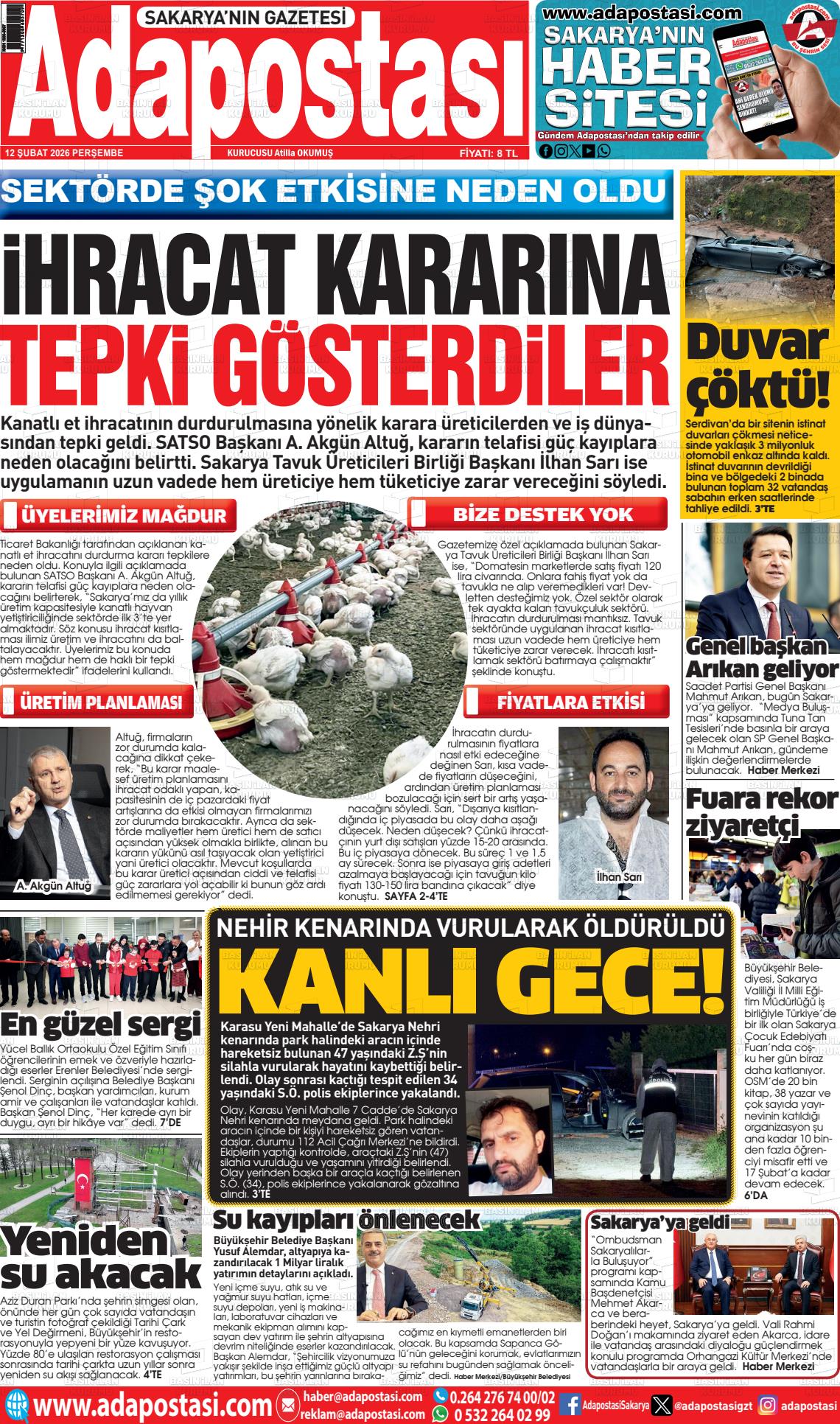 Sakarya Adapostasi 12.02.2026