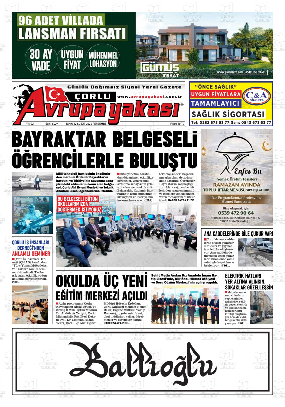 Tekirdag Avrupayakasi 12.02.2026