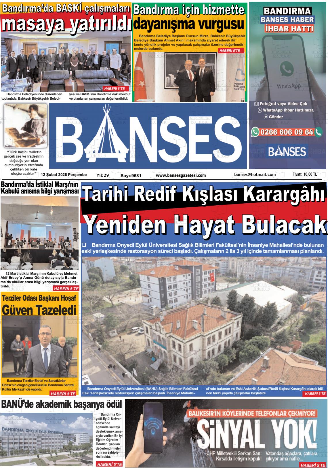 Balikesir Banses 12.02.2026