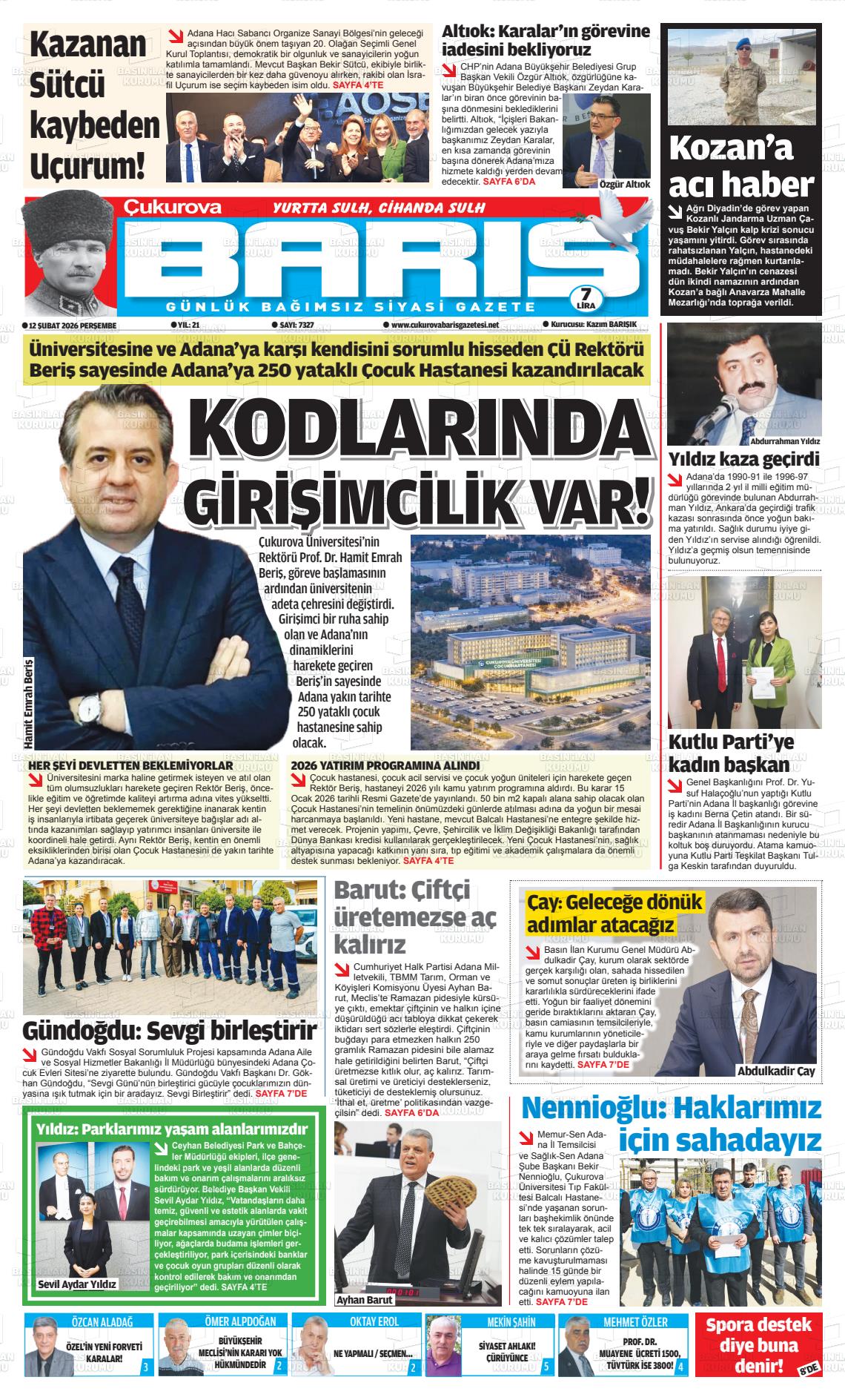 Adana Cukurovabaris 12.02.2026