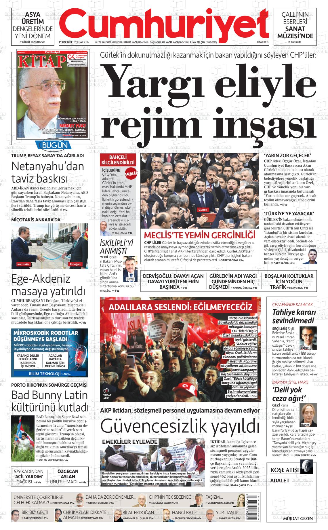 Cumhuriyet Gazetesi 12.02.2026